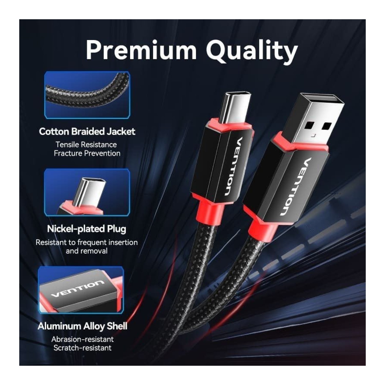 Vention · Tarjeta Sonido Gaming · USB Tipo-C · 3x Jack 3.5mm · Amplificador