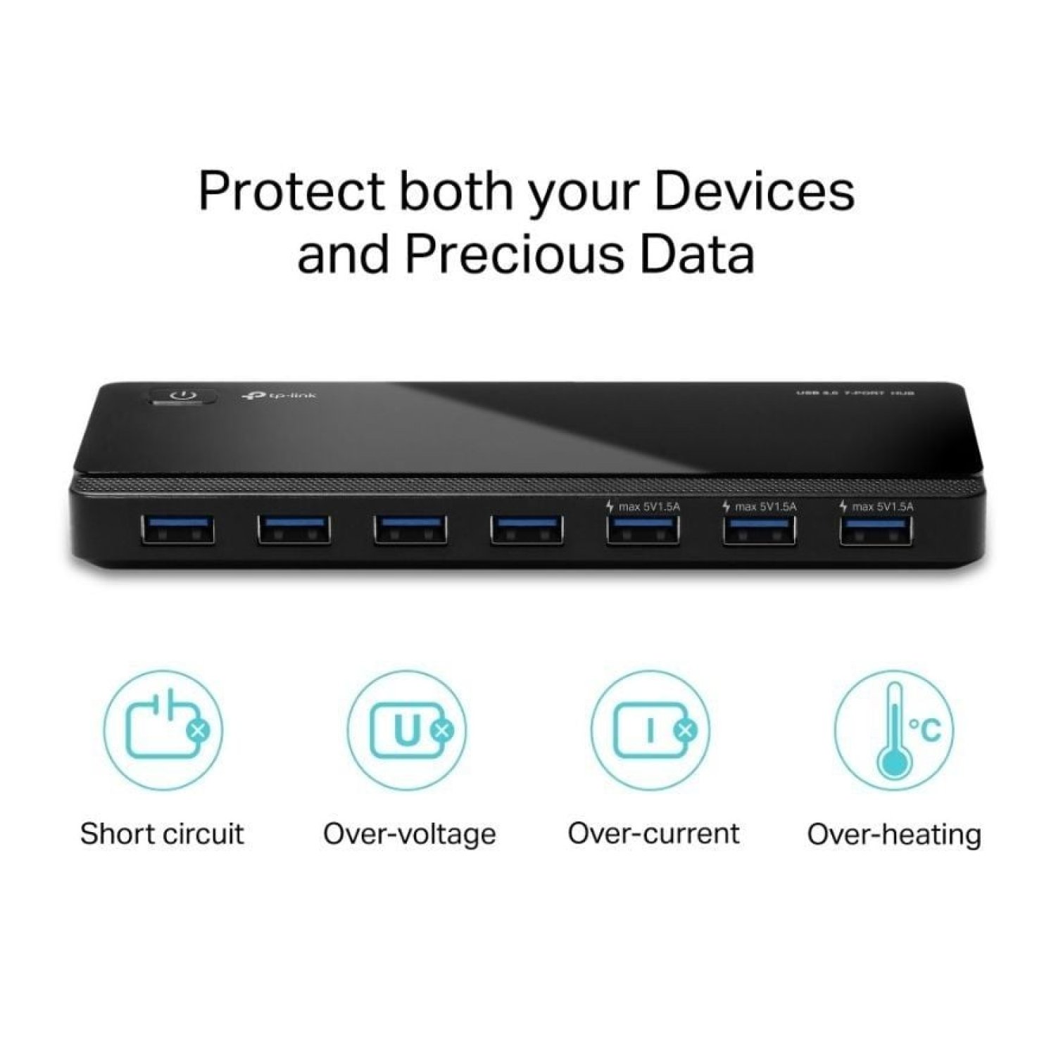 TP-Link UE330 · Hub USB 3.0 · 7 Puertos USB · 1 MicroUSB · Negro