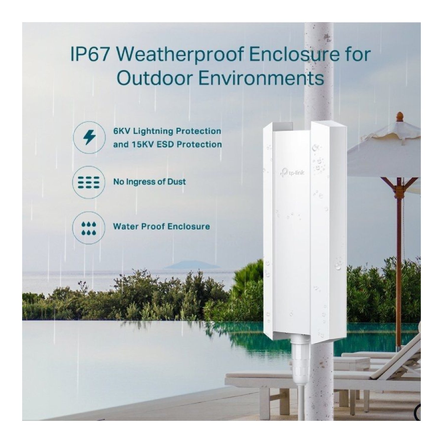 TP-Link Omada EAP610-Outdoor · WiFi 6 · 1800Mbps · PoE · 802.11ax · Antenas 5dBi
