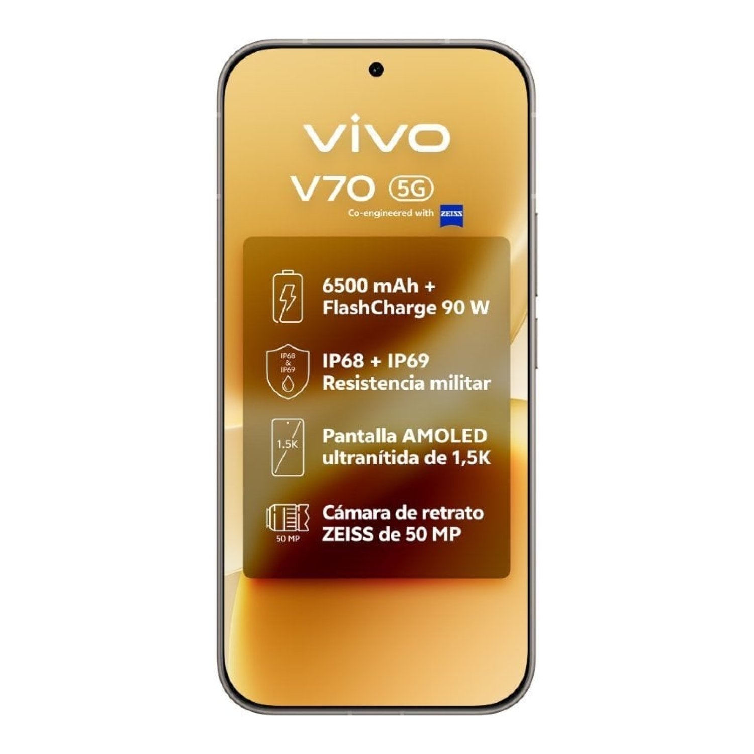 Vivo V70 · 6,59" · 8GB RAM · 512GB · 5G · Gris