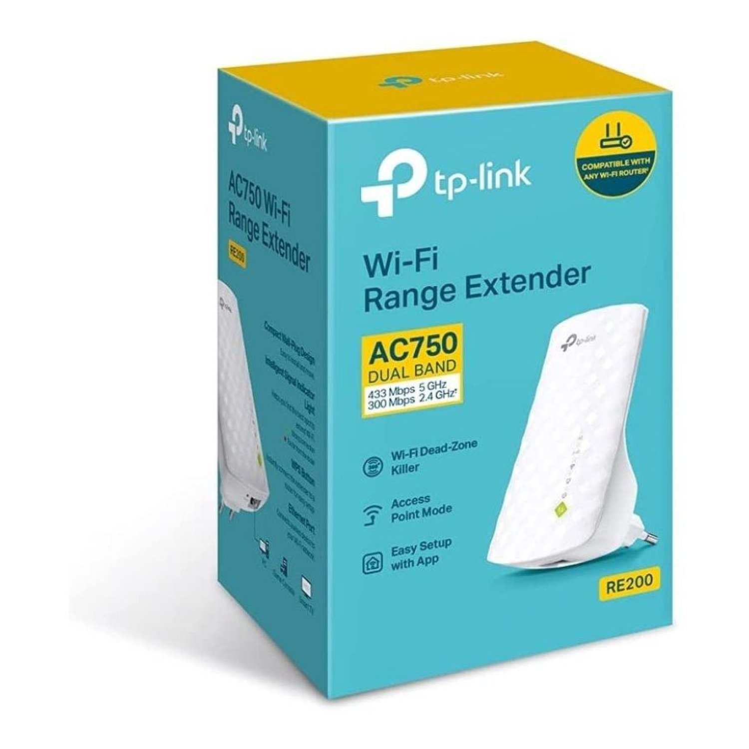TP-Link RE200 · Repetidor WiFi · 750Mbps · 3 Antenas Internas