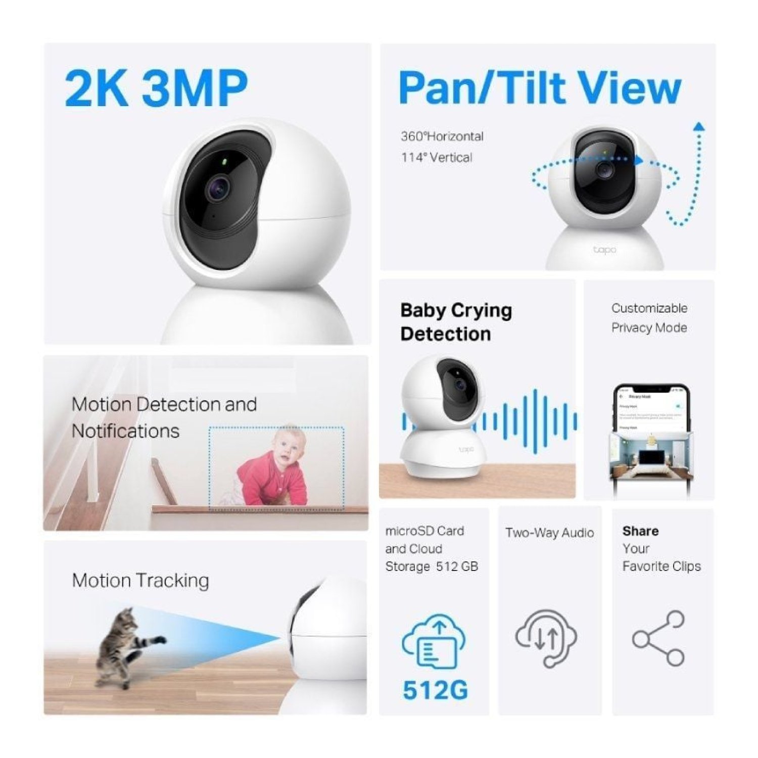 TP-Link Tapo TC71 · Cámara Vigilancia · Visión Nocturna · Control APP