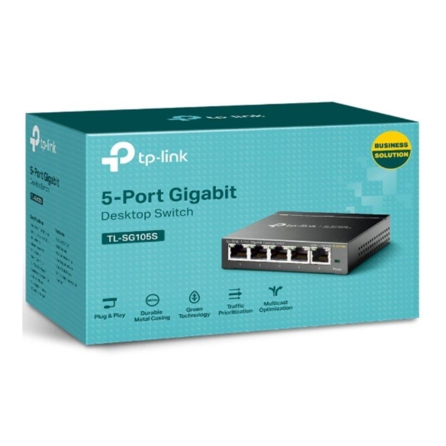 TP-Link TL-SG105S · Switch 5 Puertos · Gigabit 10/100/1000 Mbps · RJ-45