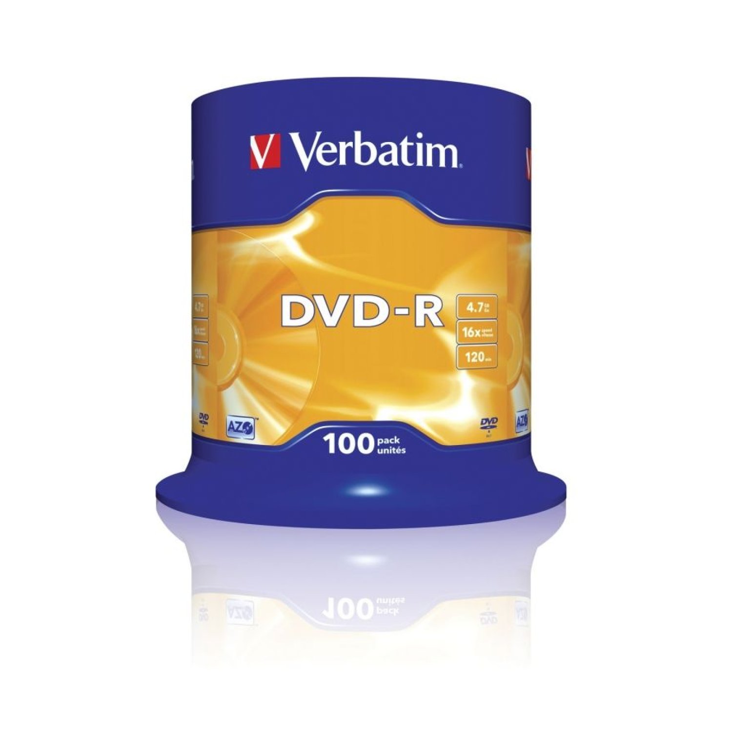 DVD-R Verbatim Advanced AZO 16X/ Tarrina-100uds