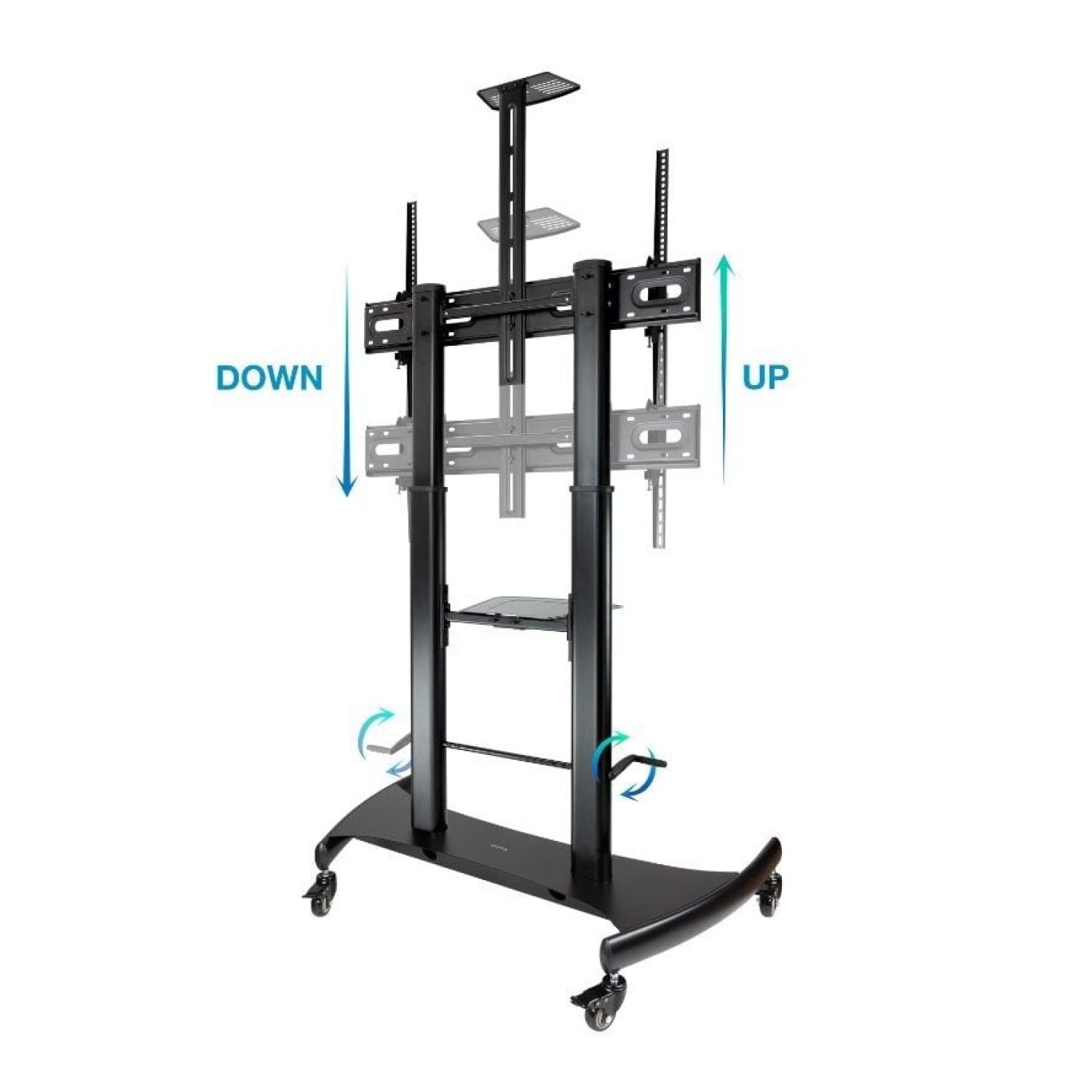 TooQ FS20404HM-B · Soporte de Suelo con Ruedas · 60-100" · Inclinable · Hasta 100kg