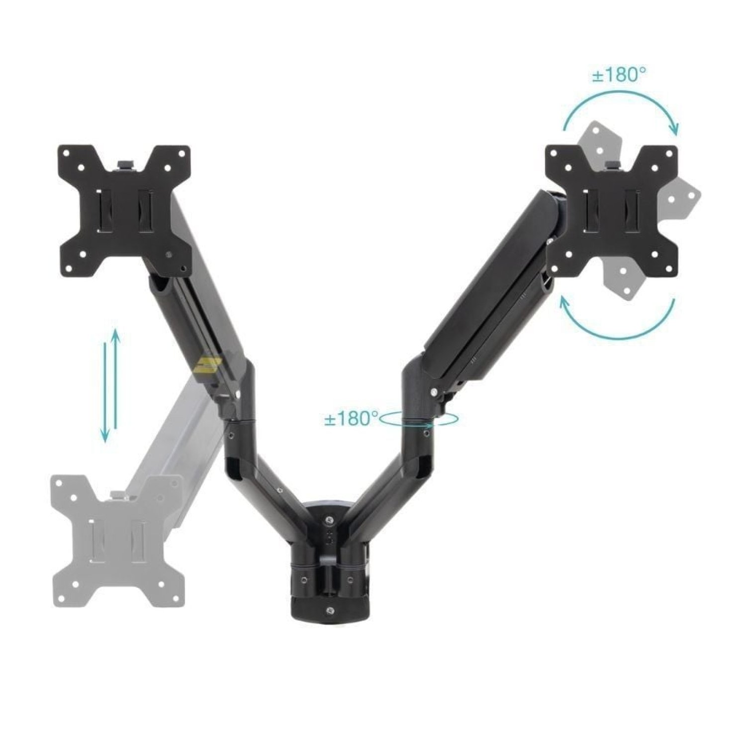 TooQ LP1434TNR · Soporte Dual Monitores · Giratorio e Inclinable · hasta 10kg