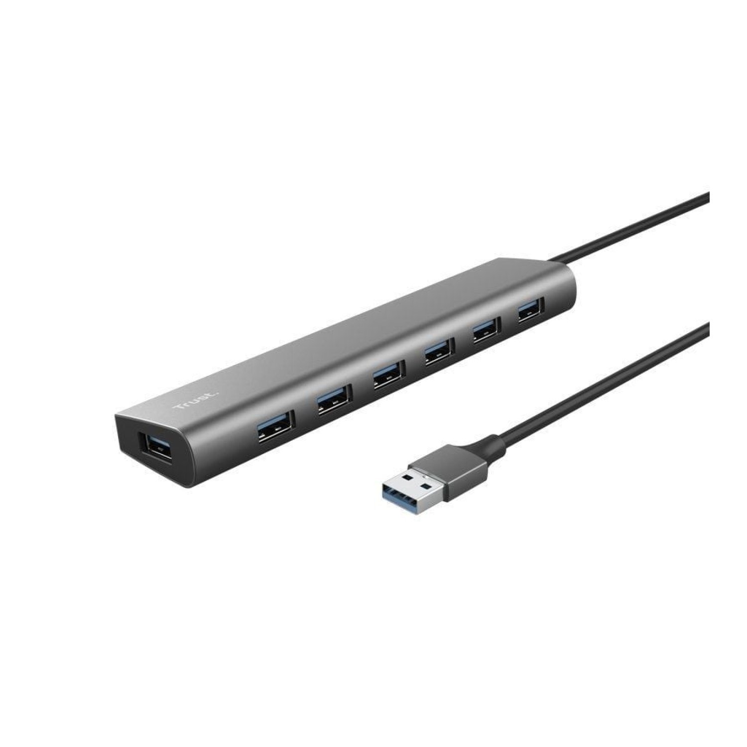 Hub USB 3.2 Gen1 Trust Halyx/ 7xUSB/ 1xUSB-C/ Gris