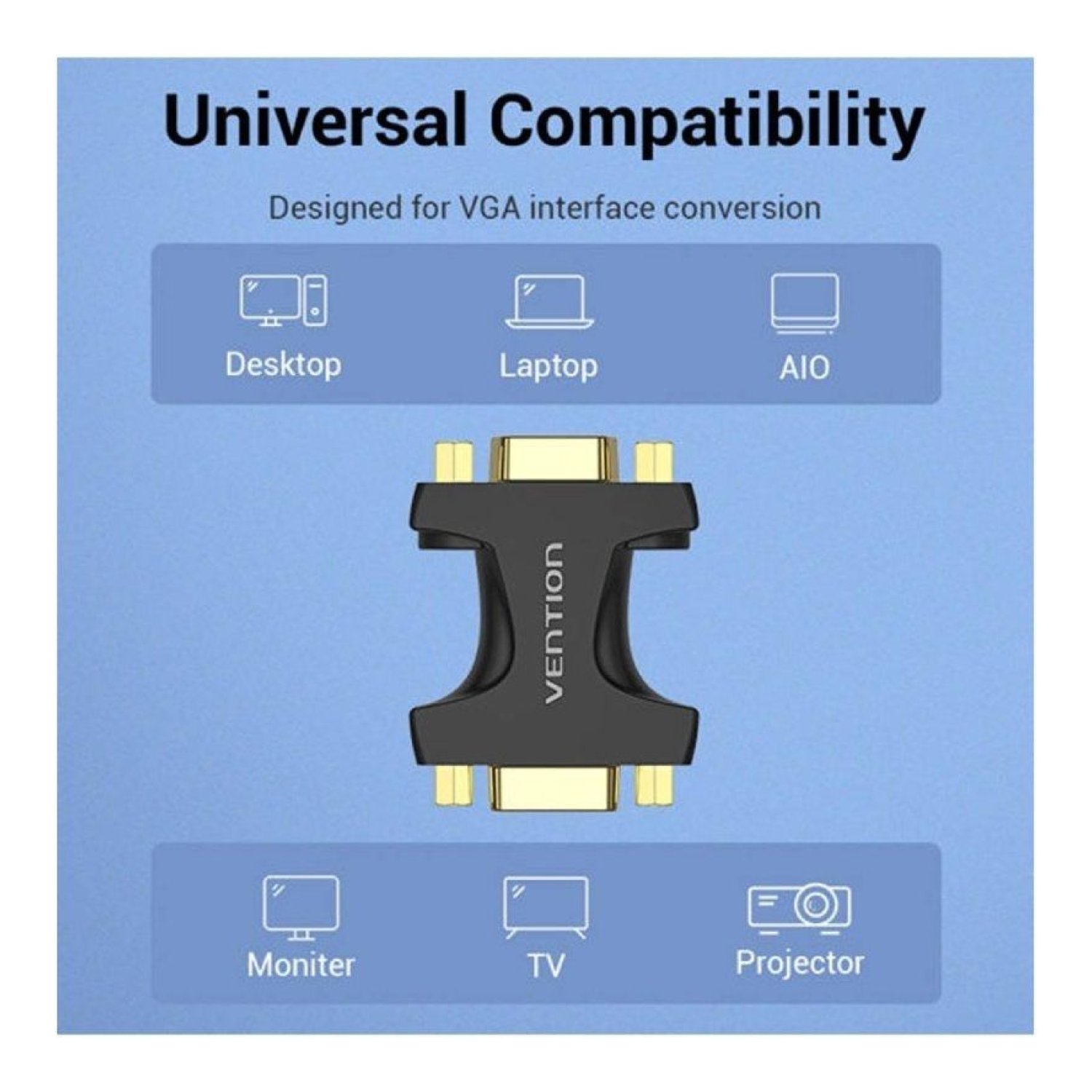 Vention · Adaptador VGA Hembra a Hembra · Conectividad de Video