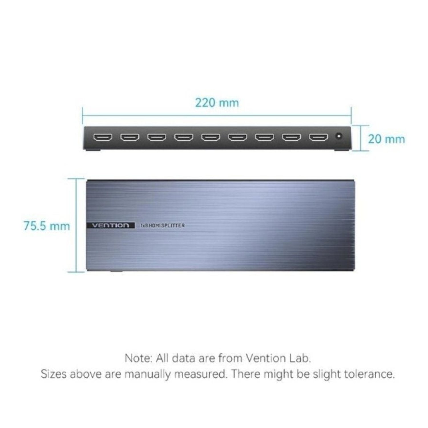 Vention Splitter HDMI · 8 salidas · 4K · ABS