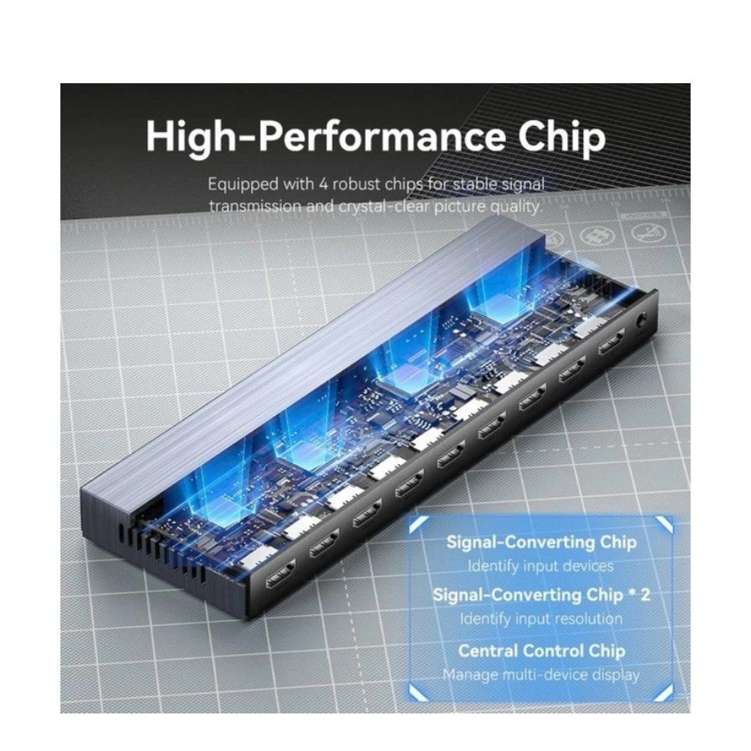 Vention Splitter HDMI · 8 salidas · 4K · ABS