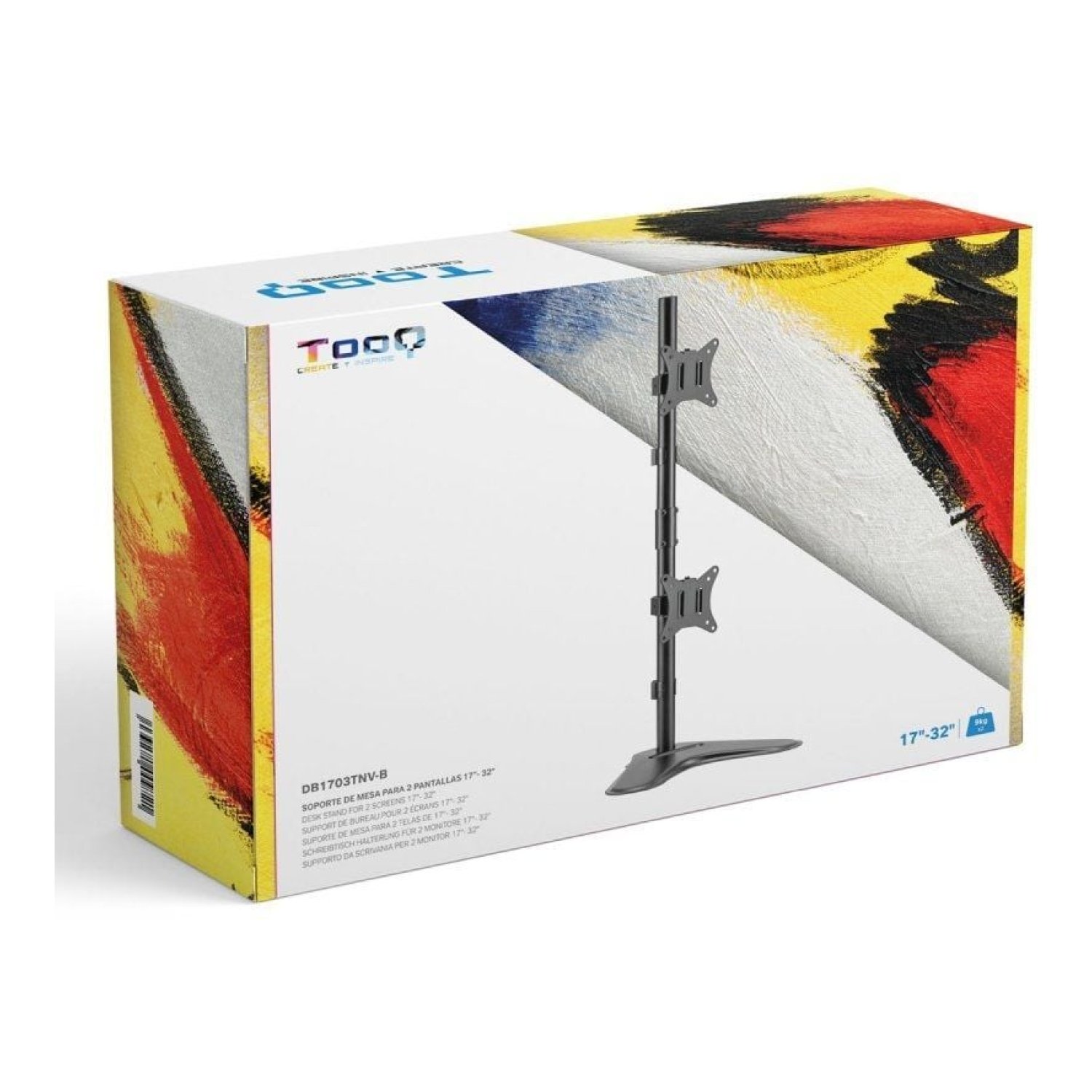 TooQ DB1703TNV · Soporte Doble Monitor · Giratorio e Inclinable · hasta 9kg