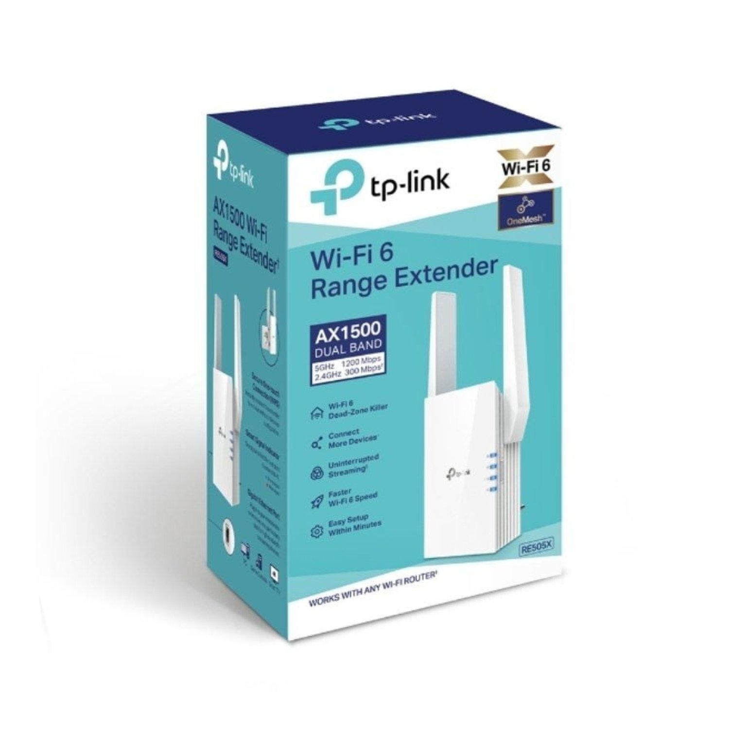 TP-Link RE505X · Repetidor WiFi 6 · 1500Mbps · 2 Antenas