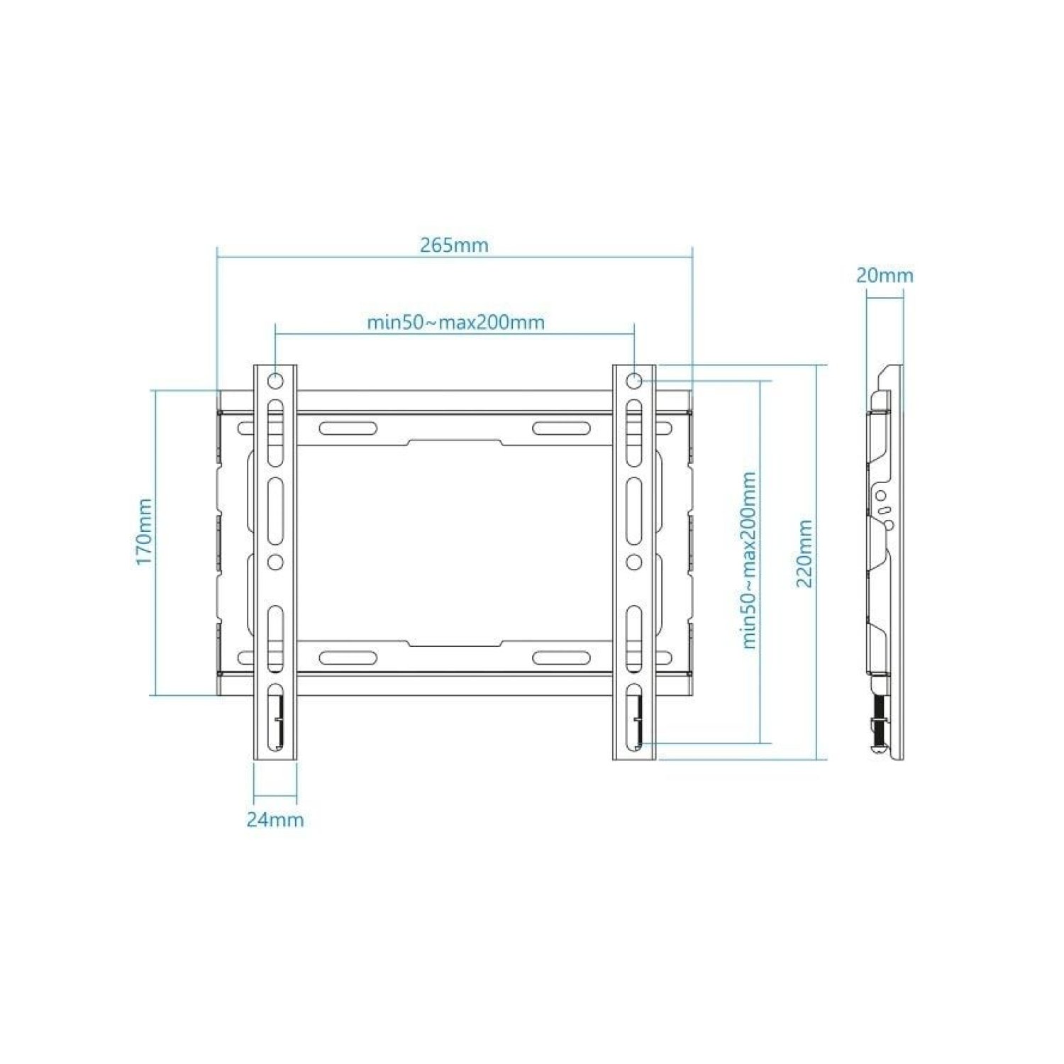 TooQ LP1043F-B · Soporte Pared Fijo · 23-43" · Hasta 45kg
