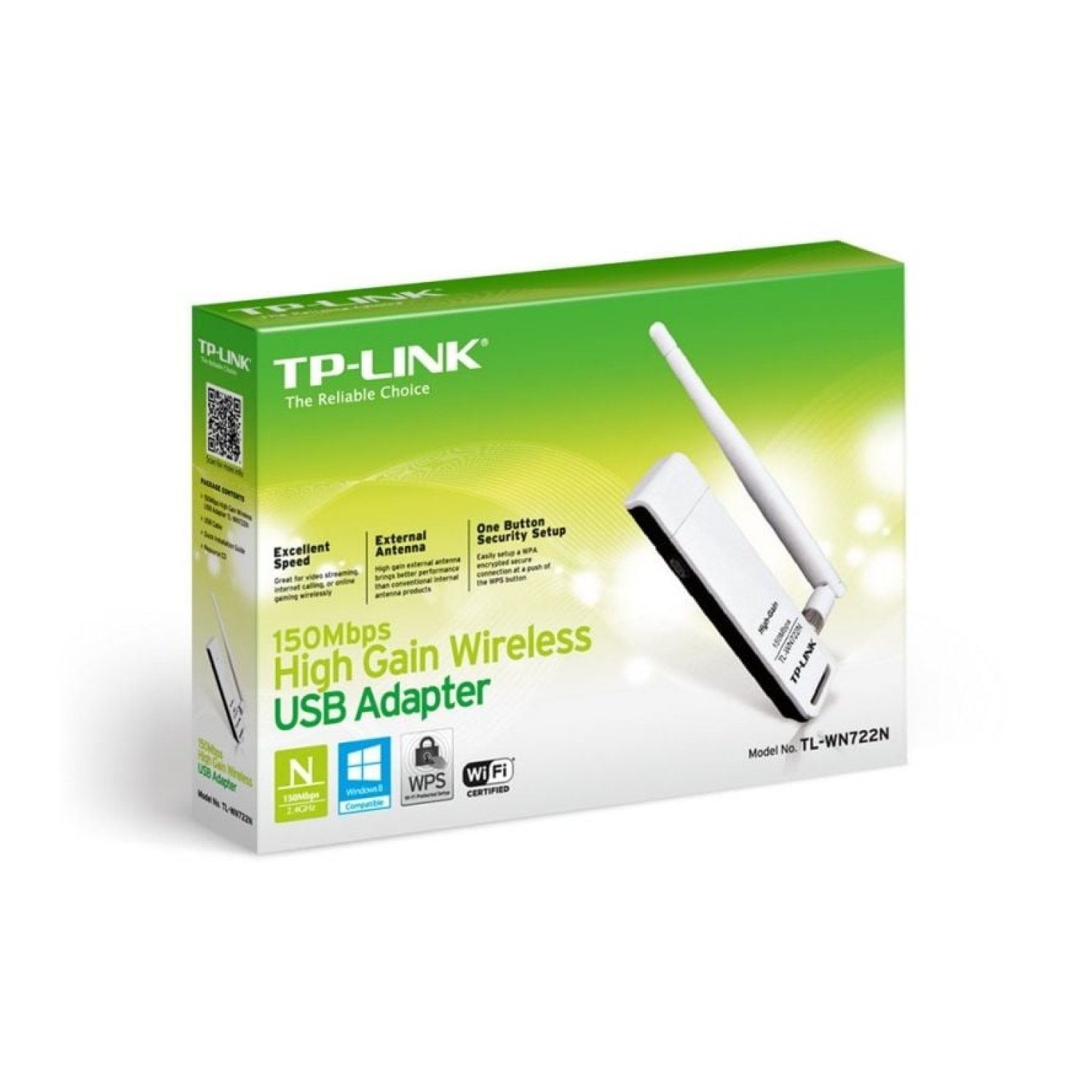 TP-Link TL-WN722N · Adaptador USB WiFi · 150Mbps