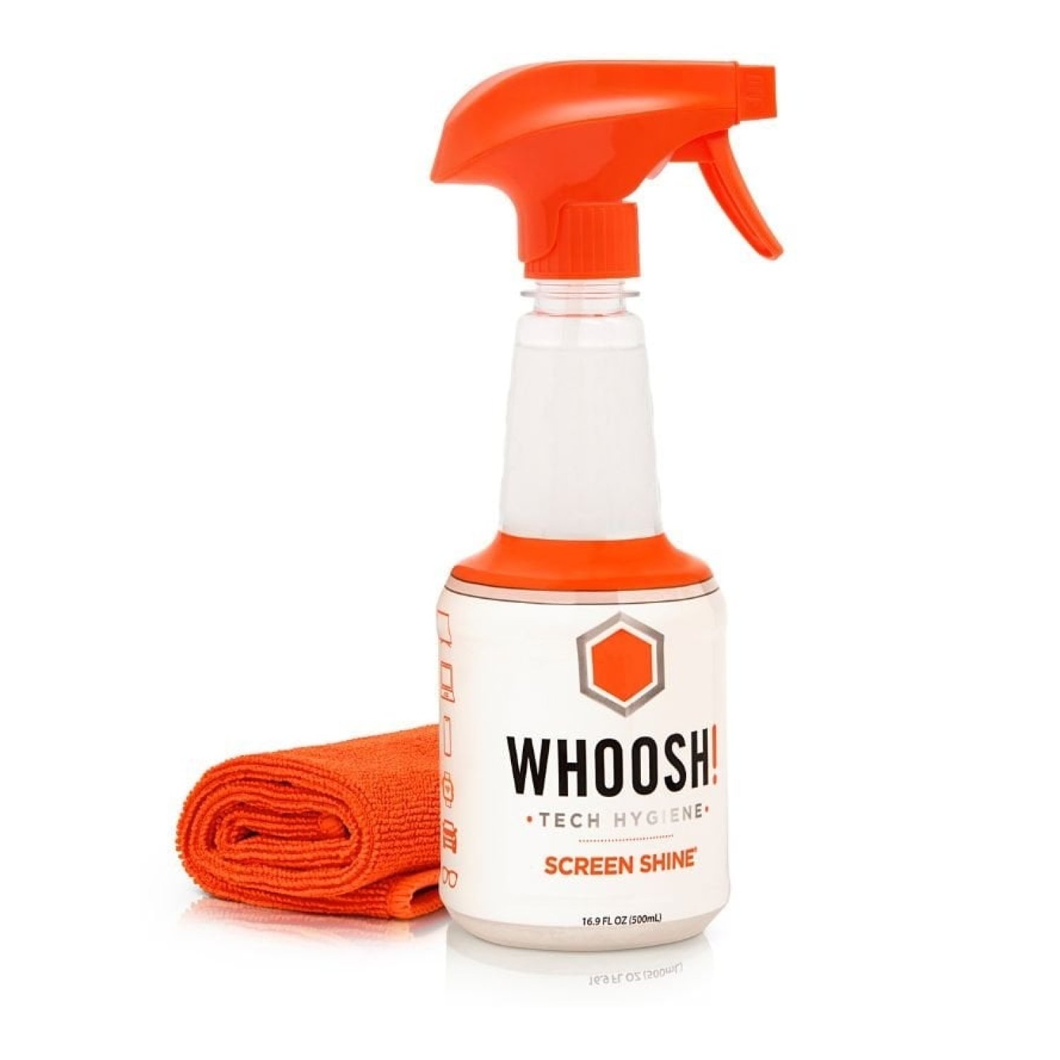 Whoosh · Kit Limpiador Pantallas · Spray 500ml + Paño Microfibra