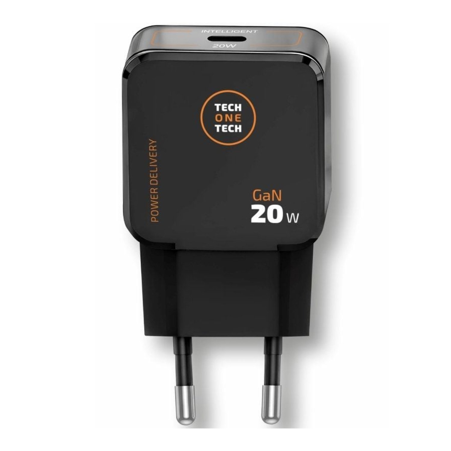 Tech One Tech · Cargador GaN · USB-C · 20W · Cable incluido · Negro