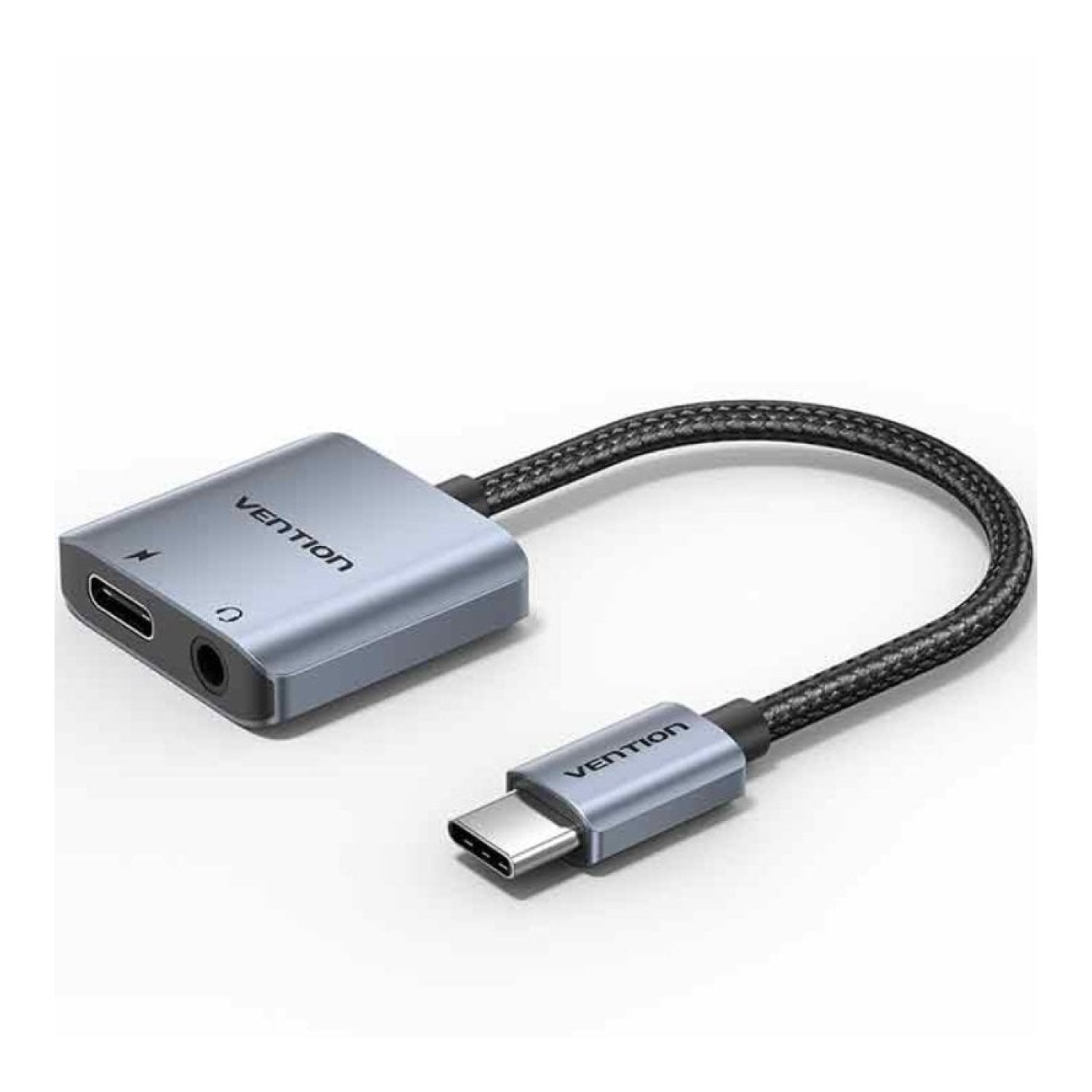 Vention · Adaptador USB-C a Jack 3.5mm · Con PD · Gris