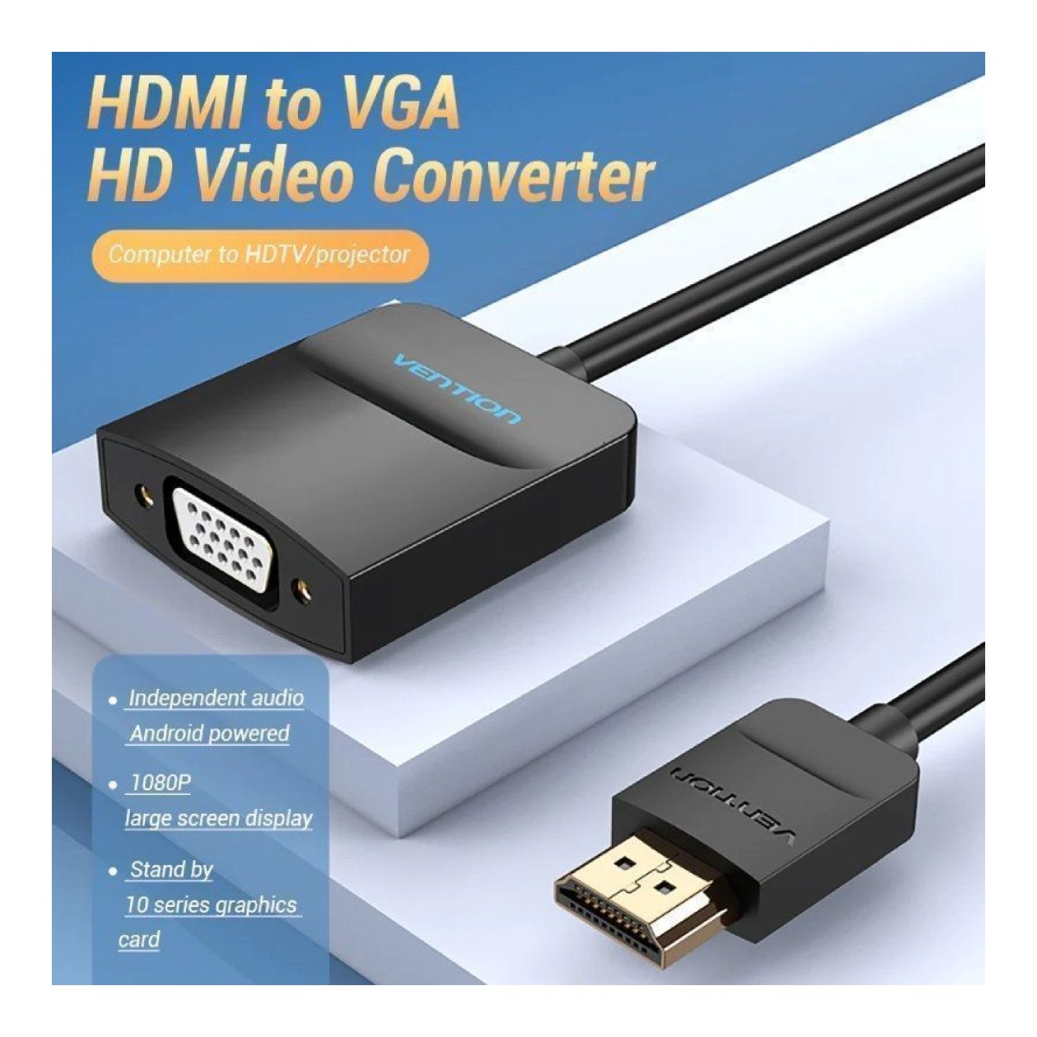 Vention · Conversor HDMI a VGA · 15cm · Negro