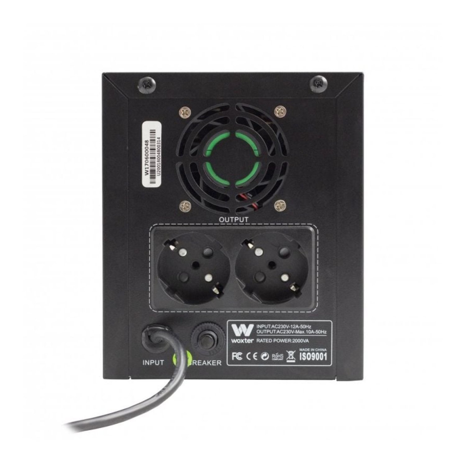 Woxter SAI Línea Interactiva · 650VA · 360W · 2 Salidas · Torre