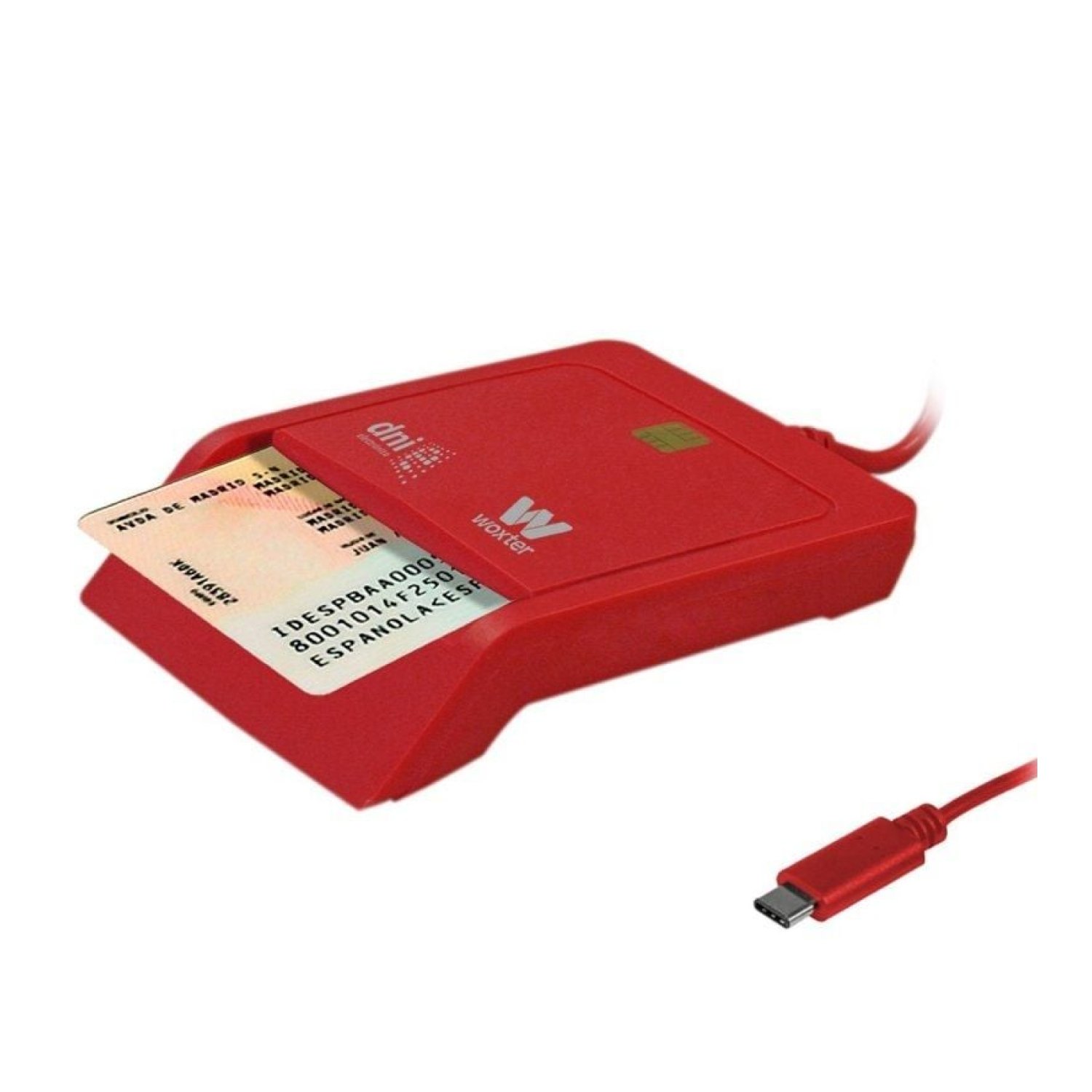Woxter PE26-199 · Lector DNI y Tarjetas · USB Tipo-C · Rojo