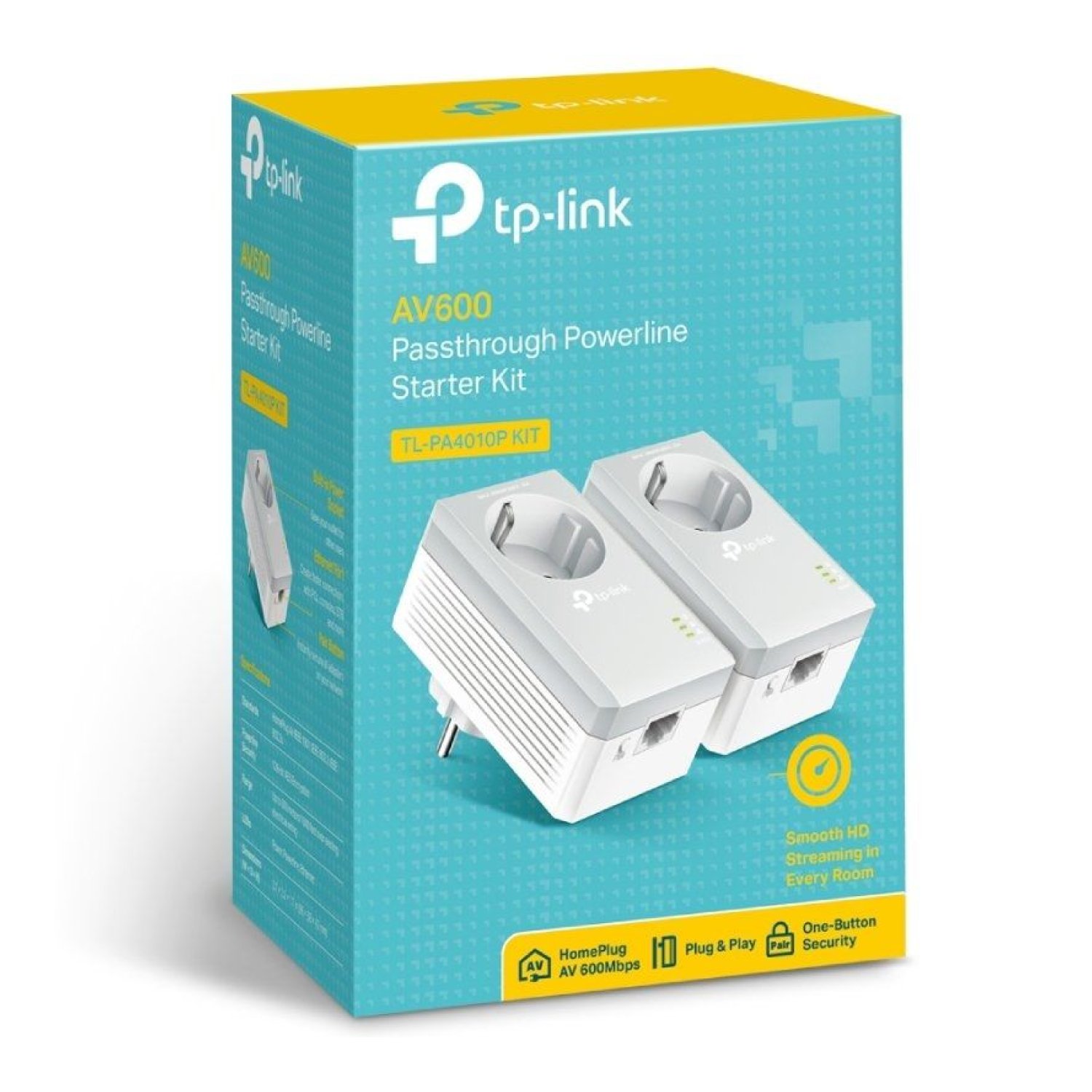 TP-Link TL-PA4010P · Adaptador Powerline · 600 Mbps · 300m Alcance · Pack 2 Unidades