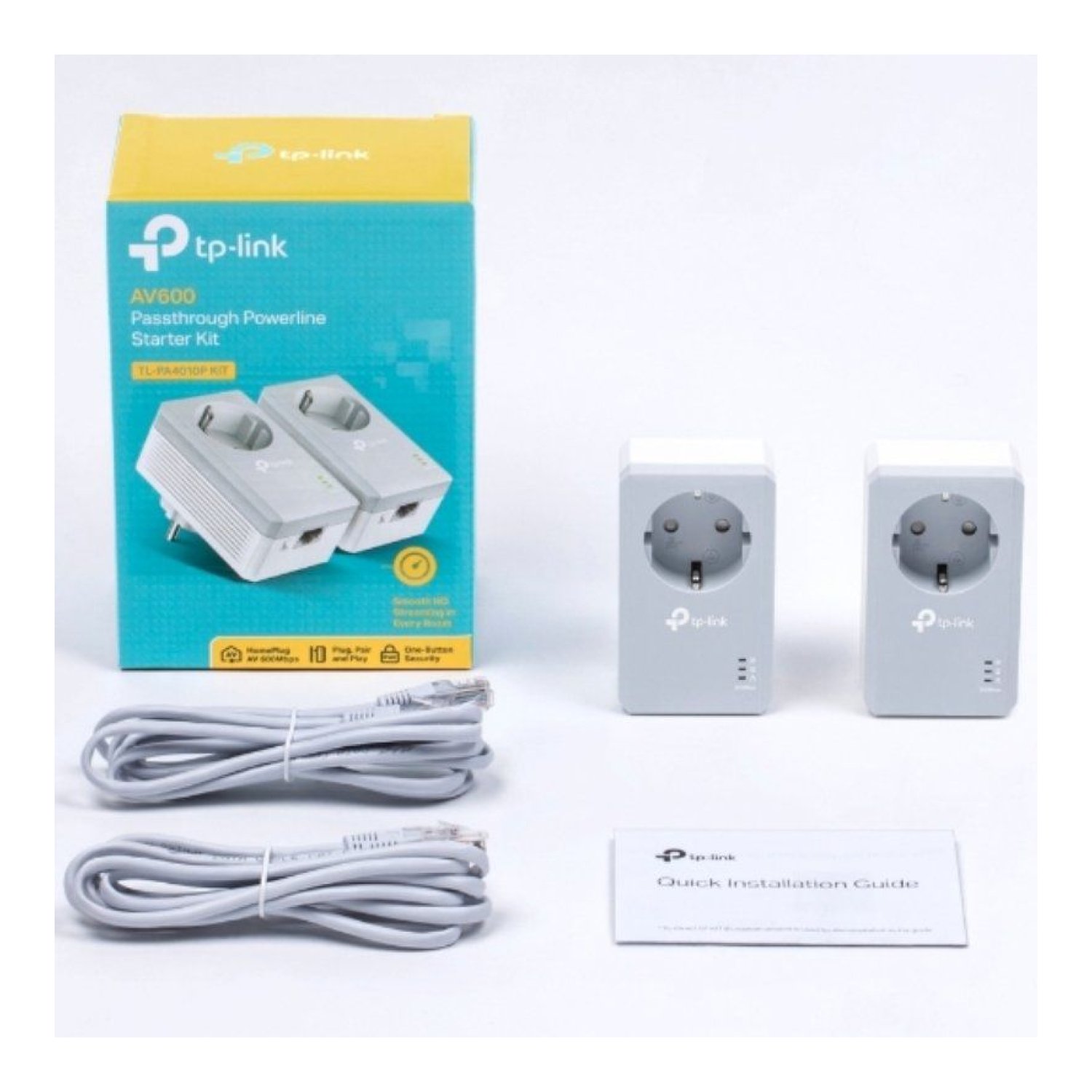 TP-Link TL-PA4010P · Adaptador Powerline · 600 Mbps · 300m Alcance · Pack 2 Unidades