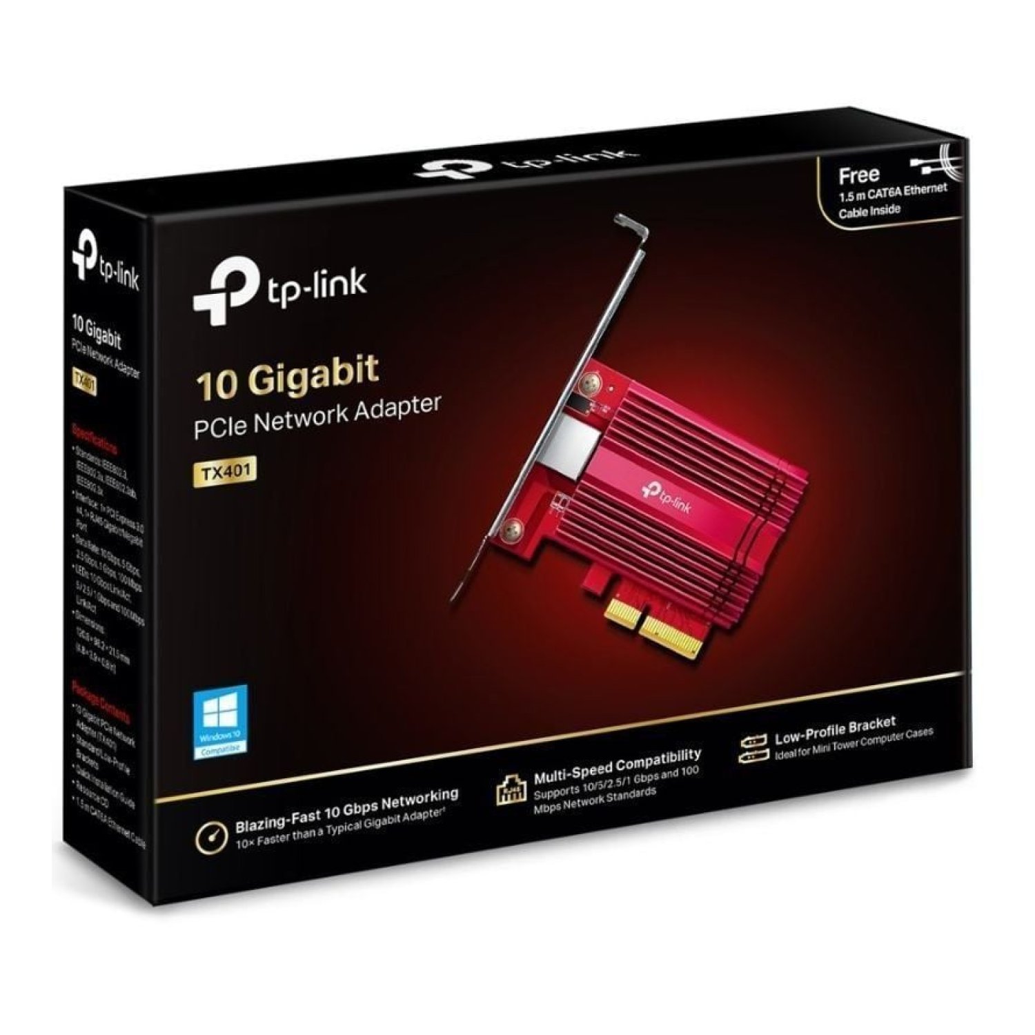 TP-Link TX401 · Tarjeta Red PCI Express · RJ45 10Gbps