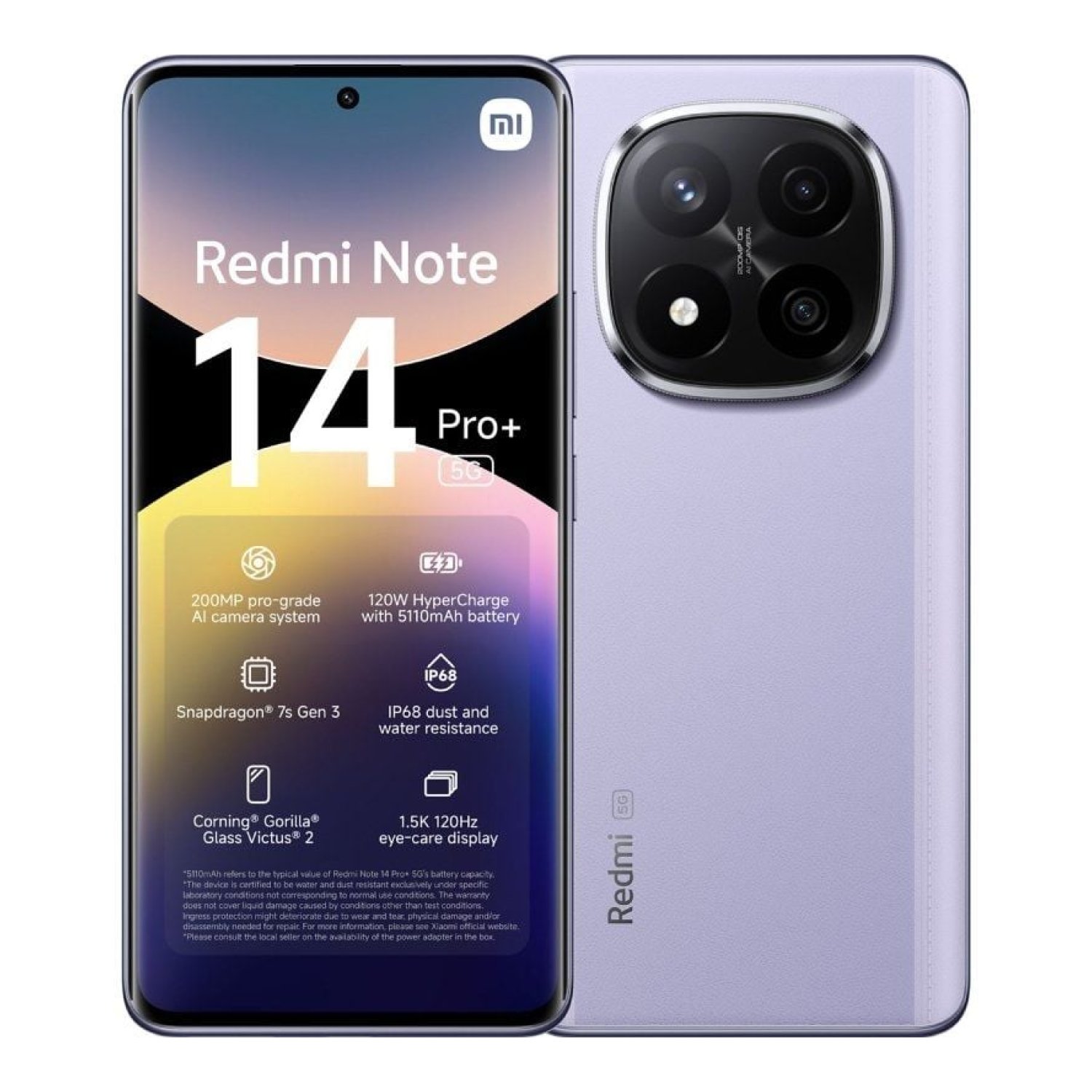 Xiaomi Redmi Note 14 Pro+ · 6,67" · 8GB RAM · 256GB · 5G · Púrpura