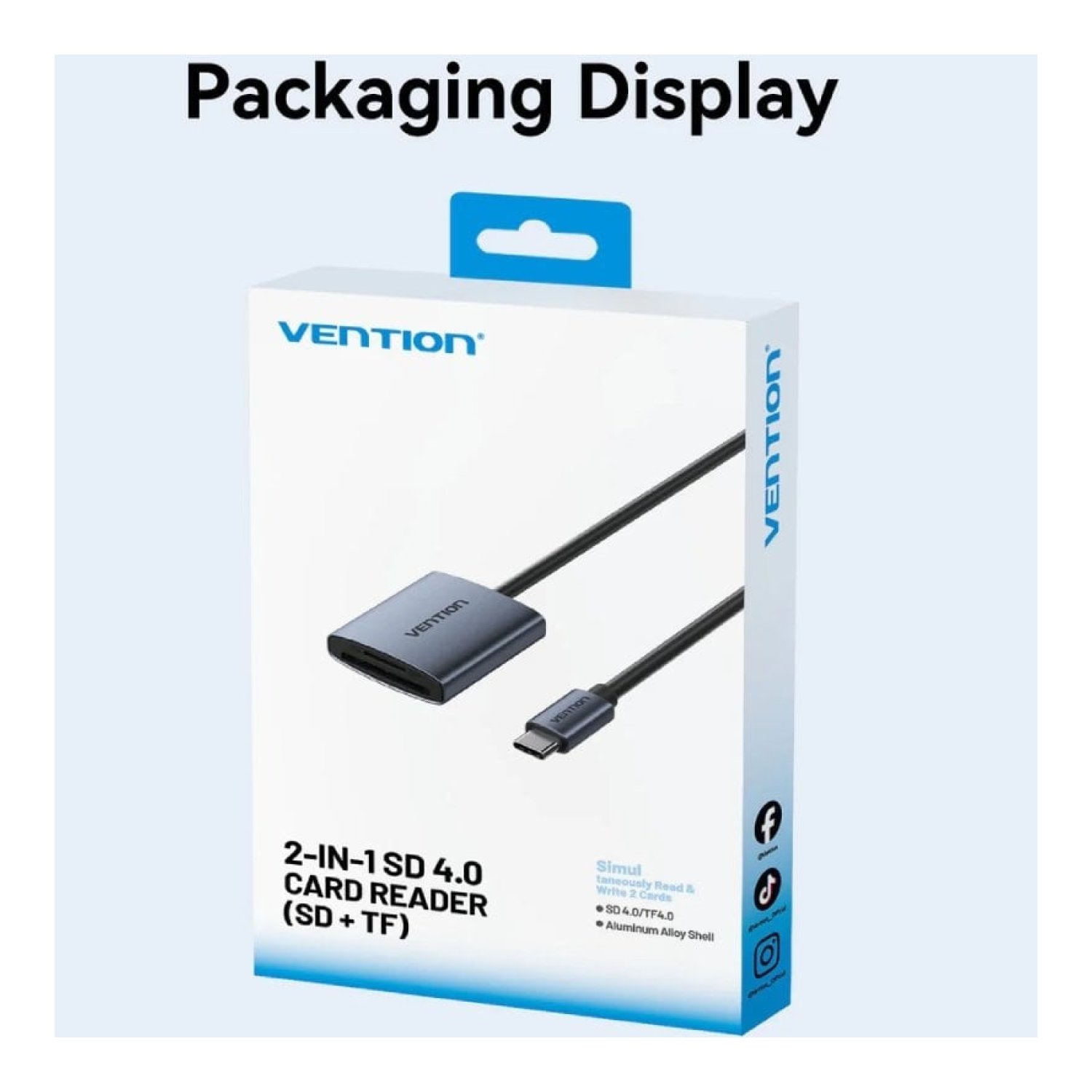 Vention · Lector de Tarjetas Externo · USB Tipo-C