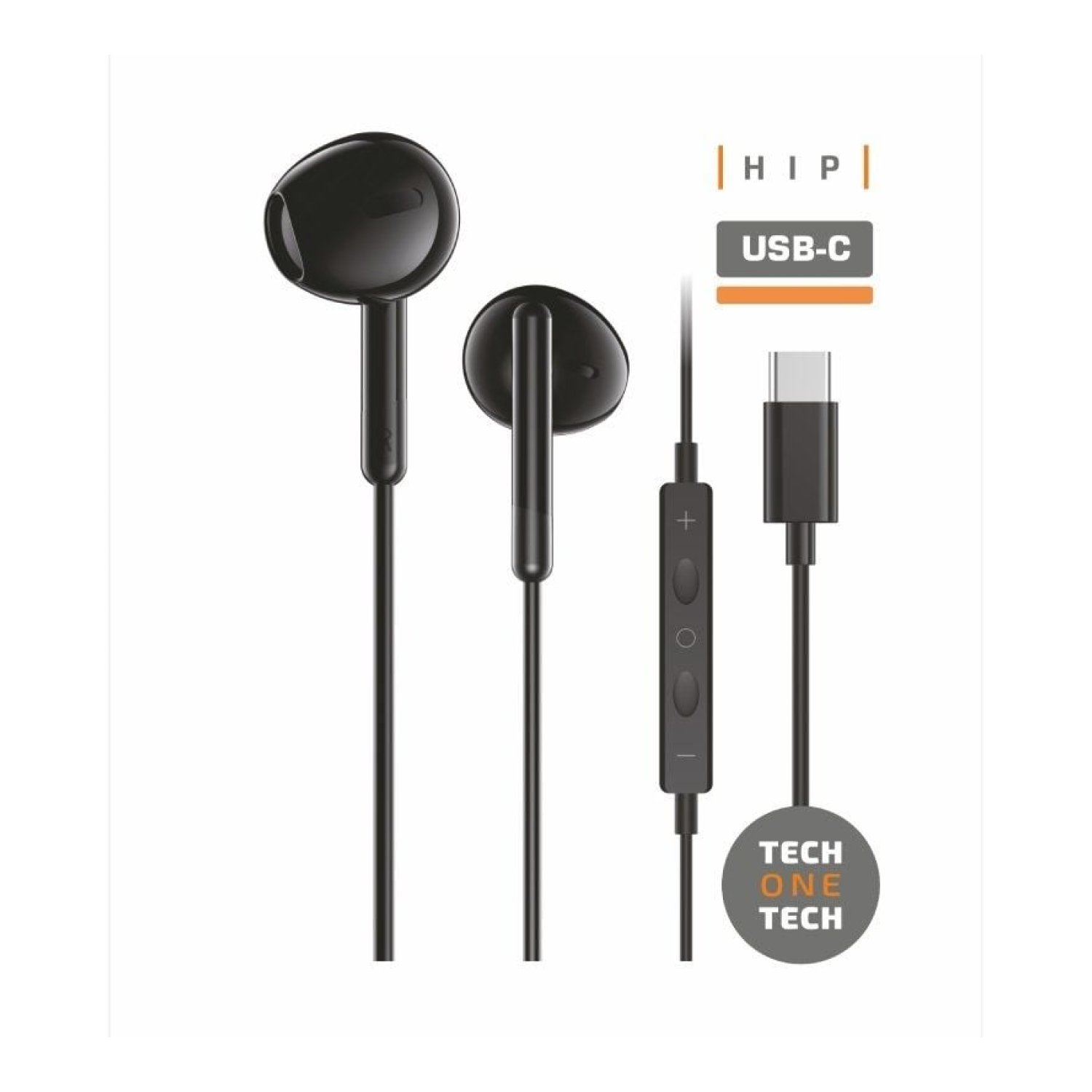 Tech One Tech earTECH · Auriculares Intrauditivos · Micrófono · USB Tipo-C · Negros