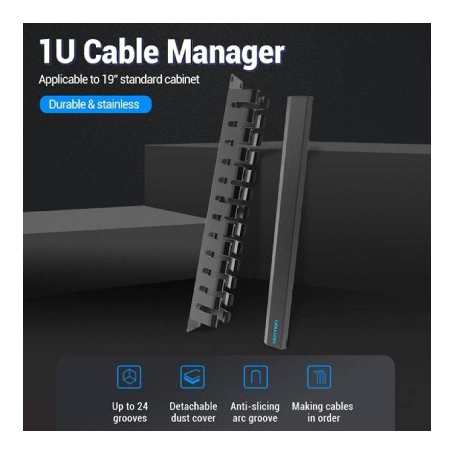 Vention · Organizador de Cables de Red · 24 Puertos