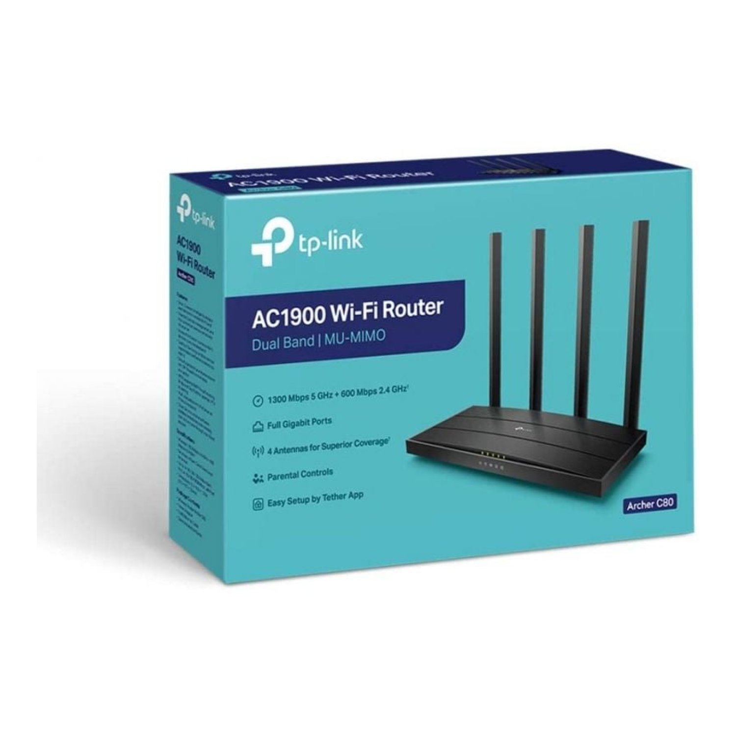 TP-Link Archer C80 · Router WiFi Dual Band · 1900 Mbps · 802.11ac · 4 Antenas