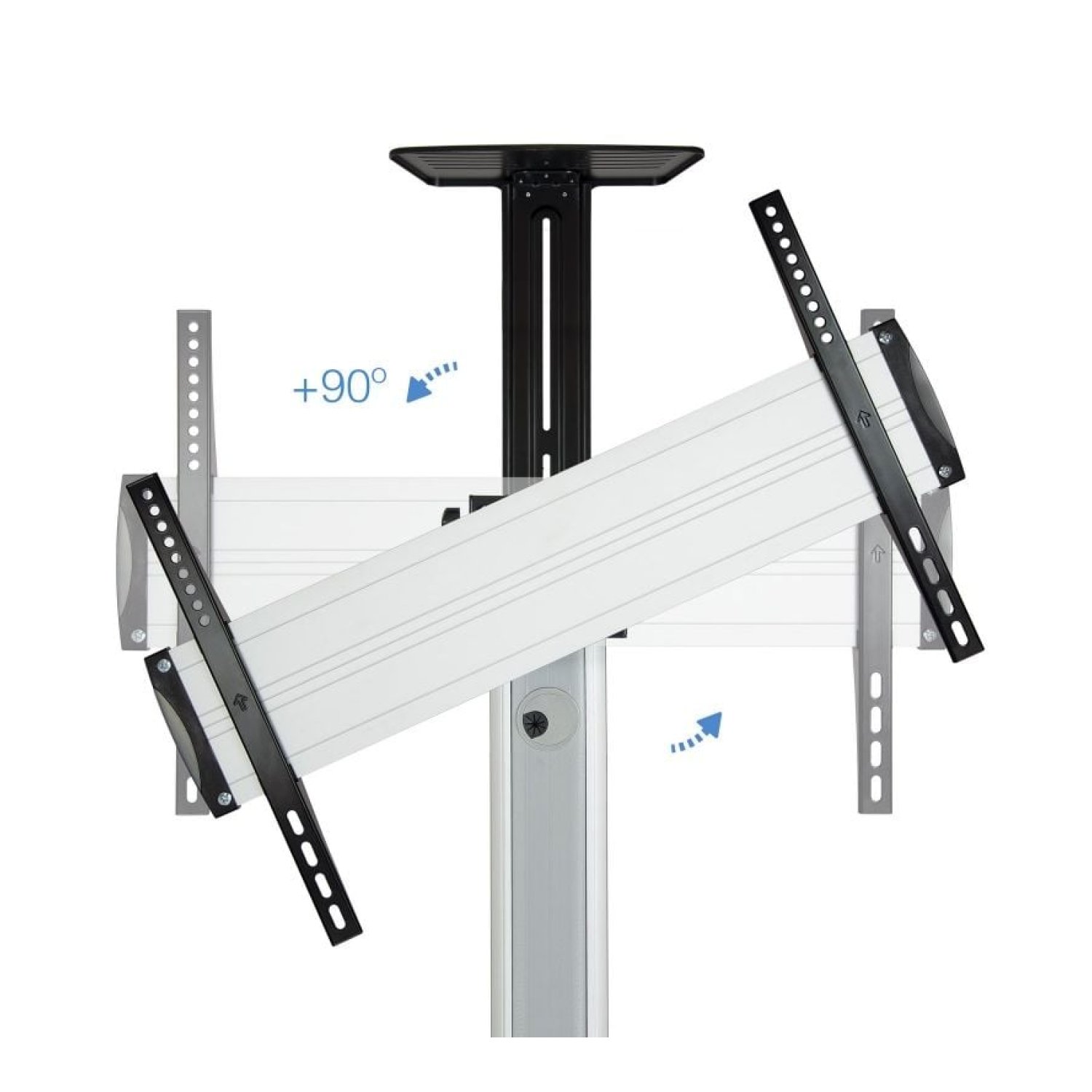 TooQ FS1870M-B · Soporte Suelo Inclinable · 37-70" · Hasta 50kg · Con Ruedas