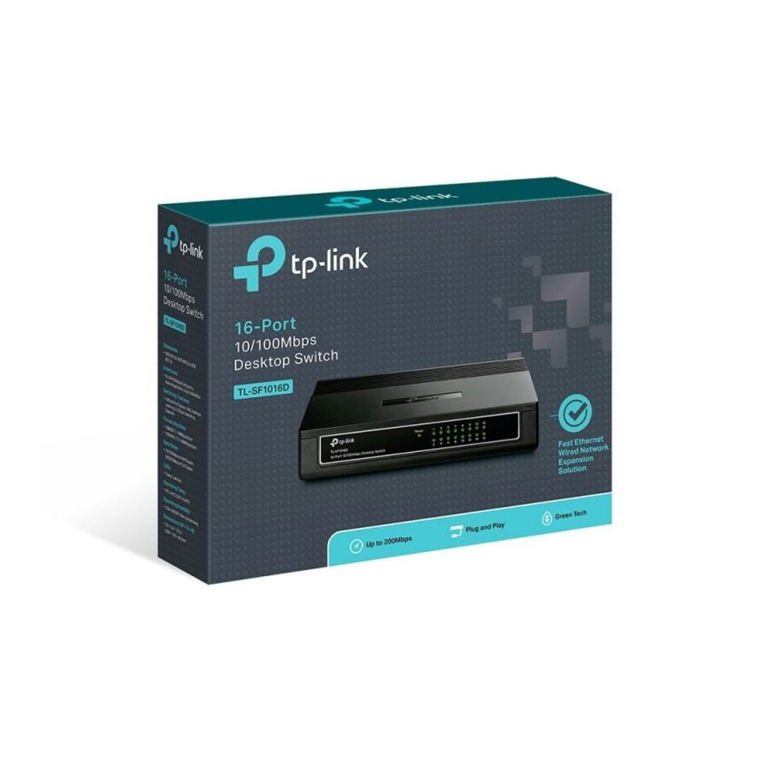 TP-Link Switch 16 Puertos · RJ-45 · 10/100 Mbps
