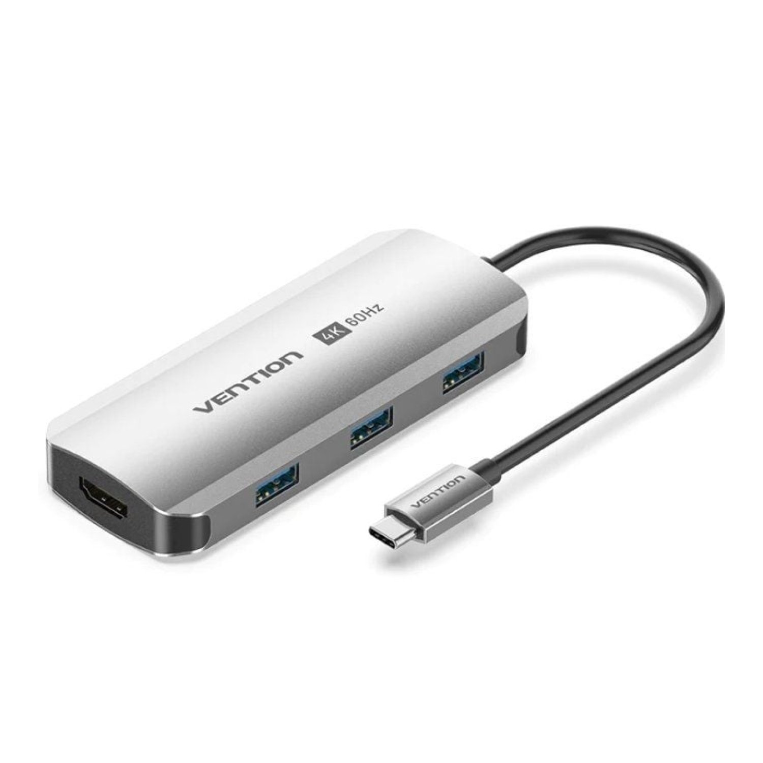 Vention Docking USB Tipo-C · HDMI 4K · 3xUSB · USB-C PD · Gris