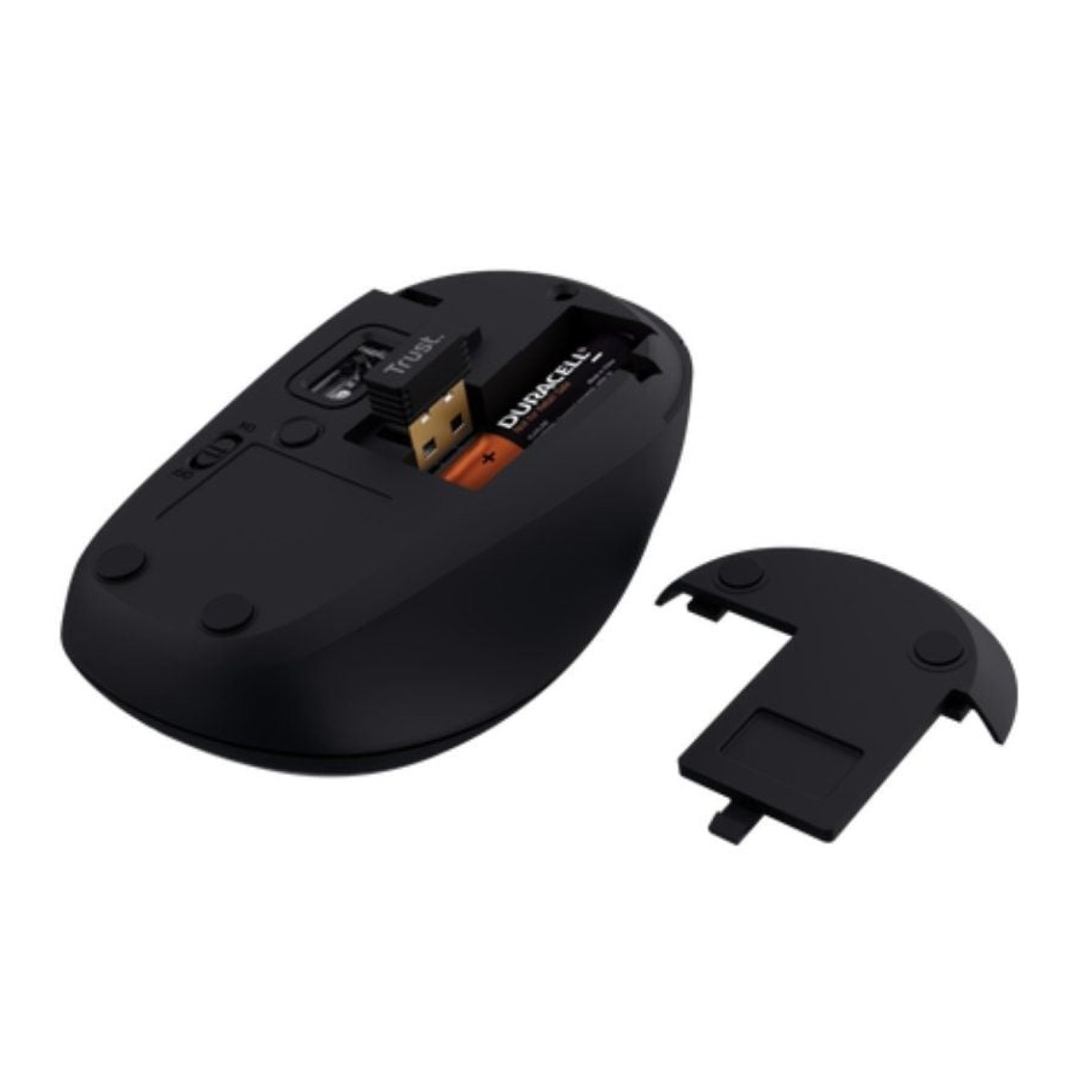 Trust Yvi+ · Ratón Mini Inalámbrico · Multidispositivo · 1600 DPI · Negro