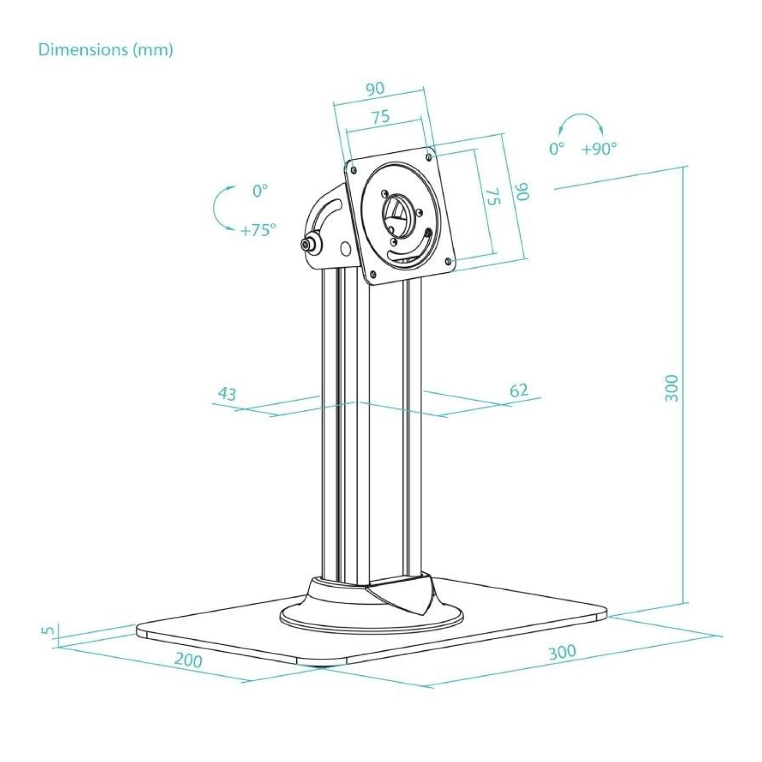 TooQ TQATC2601-B · Soporte de Mesa Antirrobo · Tablet · Negro