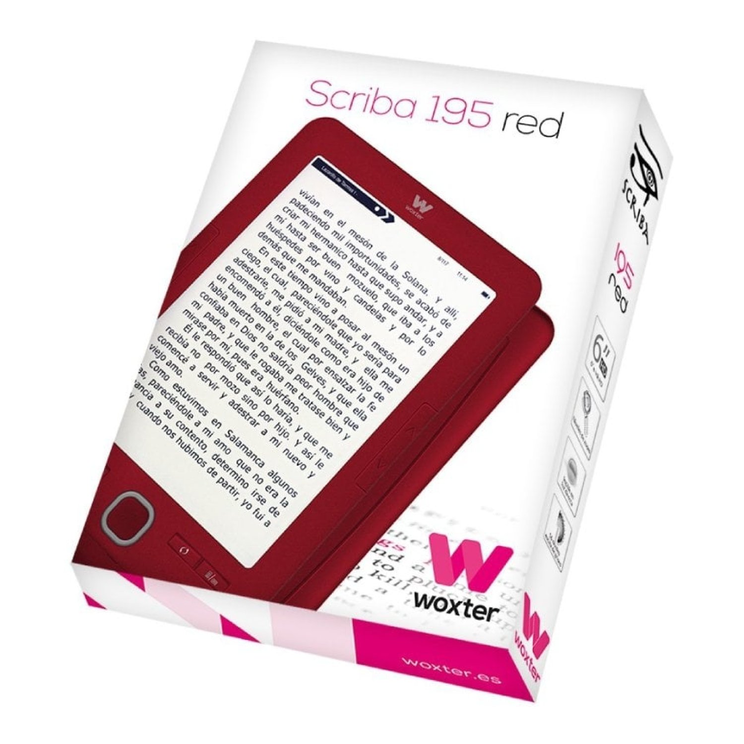 Woxter Scriba 195 · eBook 6" · Tinta Electrónica · Rojo