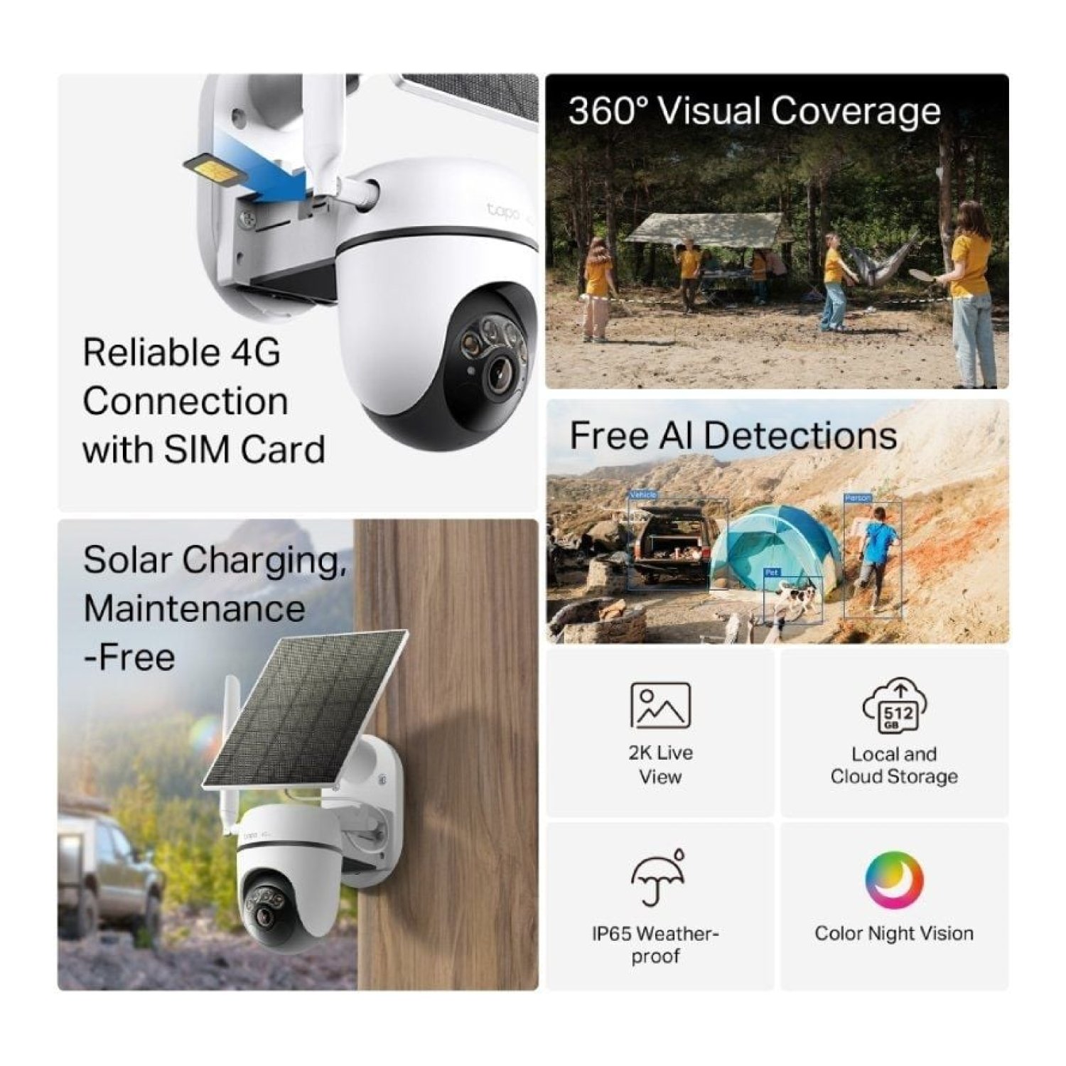 TP-Link Tapo C615G · Cámara Vigilancia Exterior · Visión Nocturna · Panel Solar · Control APP