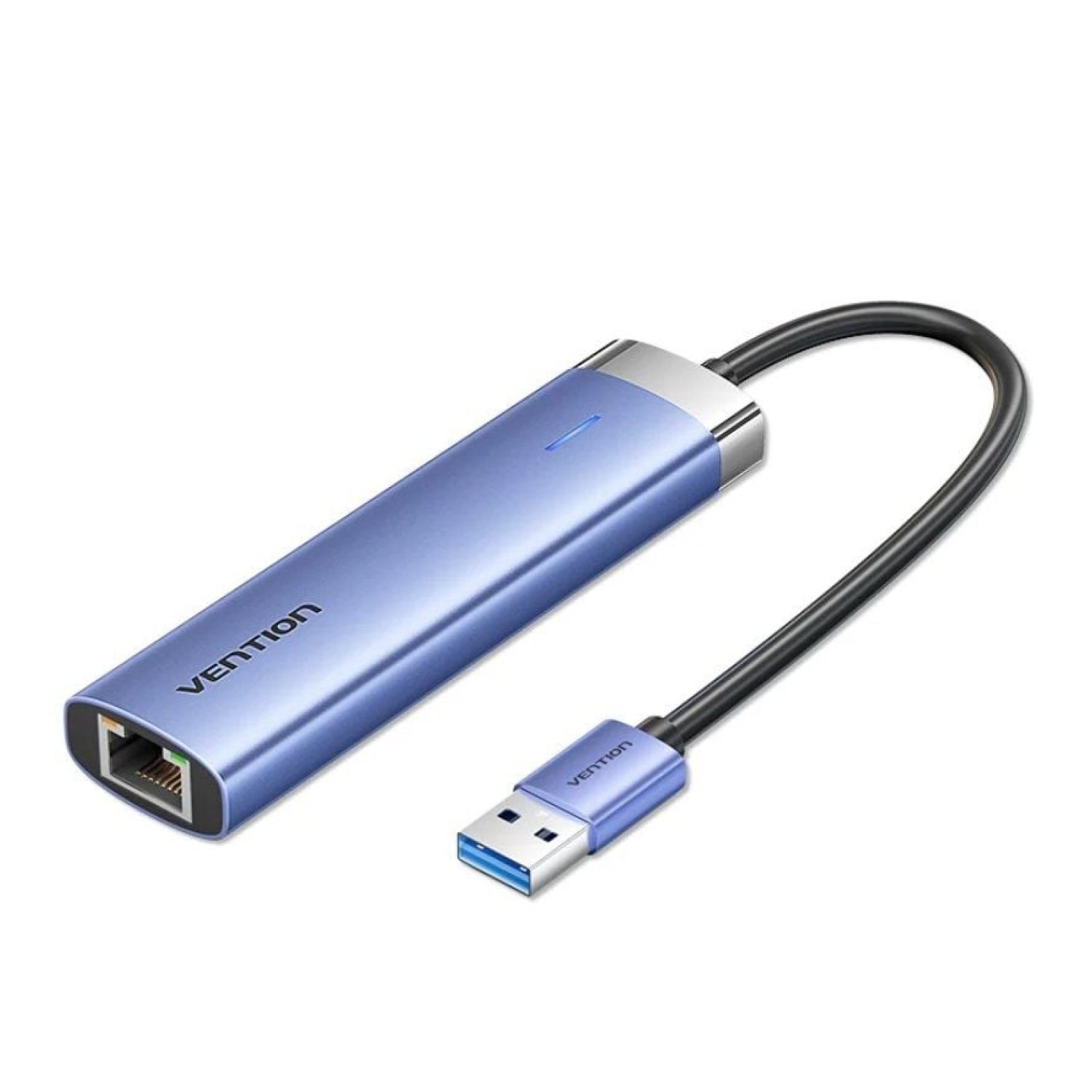 Vention Hub USB 3.0 · 3 Puertos USB · RJ45 · USB-C PD · Azul
