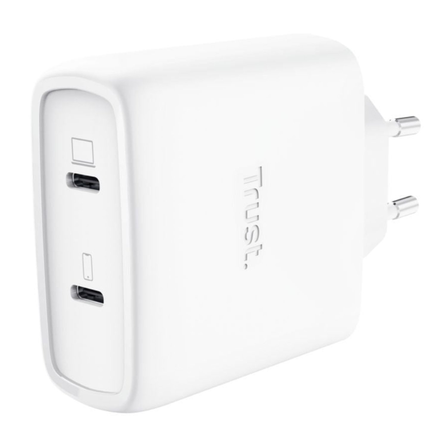 Trust Maxo · Cargador GaN 65W · 2x USB-C · Incluye Cable