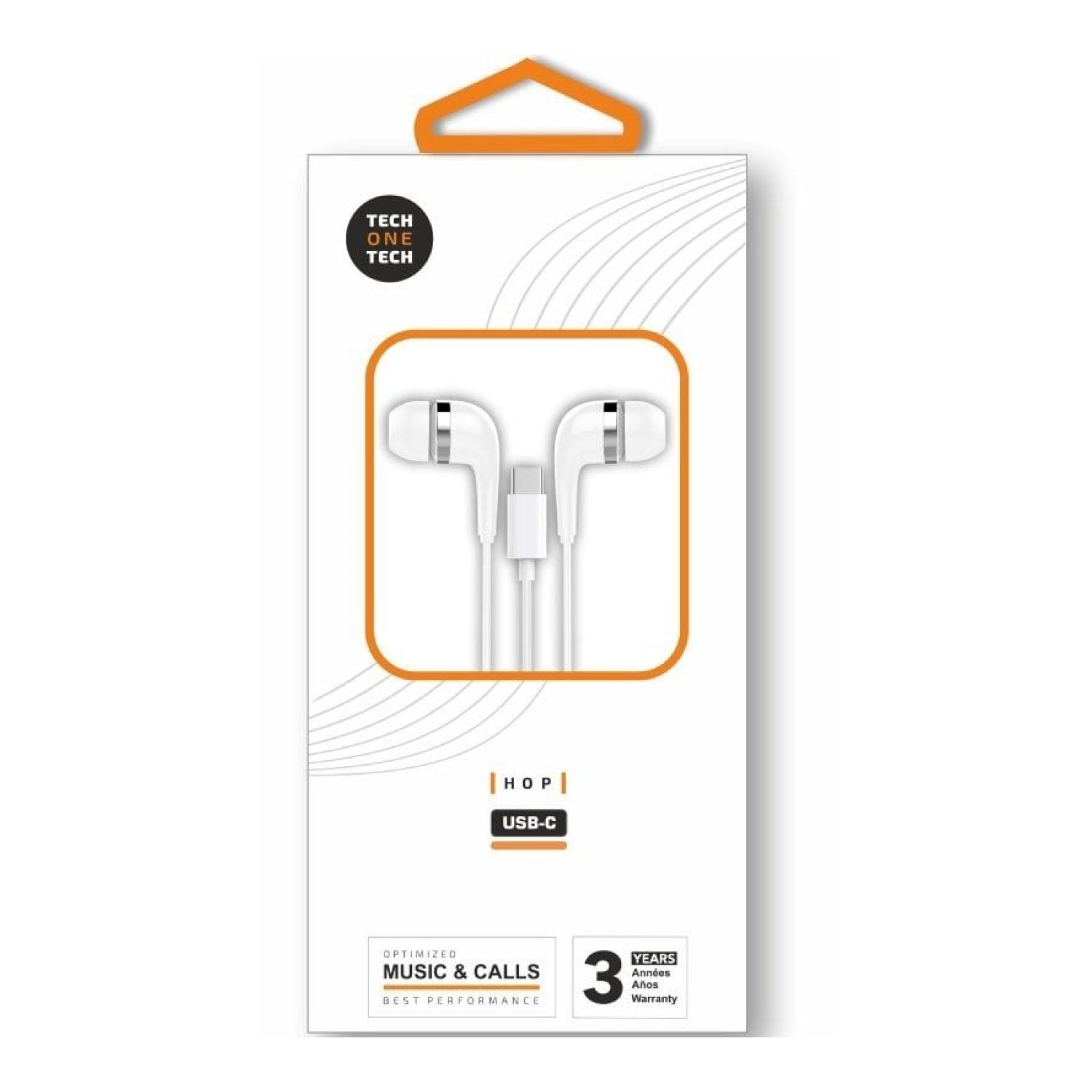 Tech One Tech earTECH · Auriculares Intrauditivos · Micrófono · USB Tipo-C · Blancos