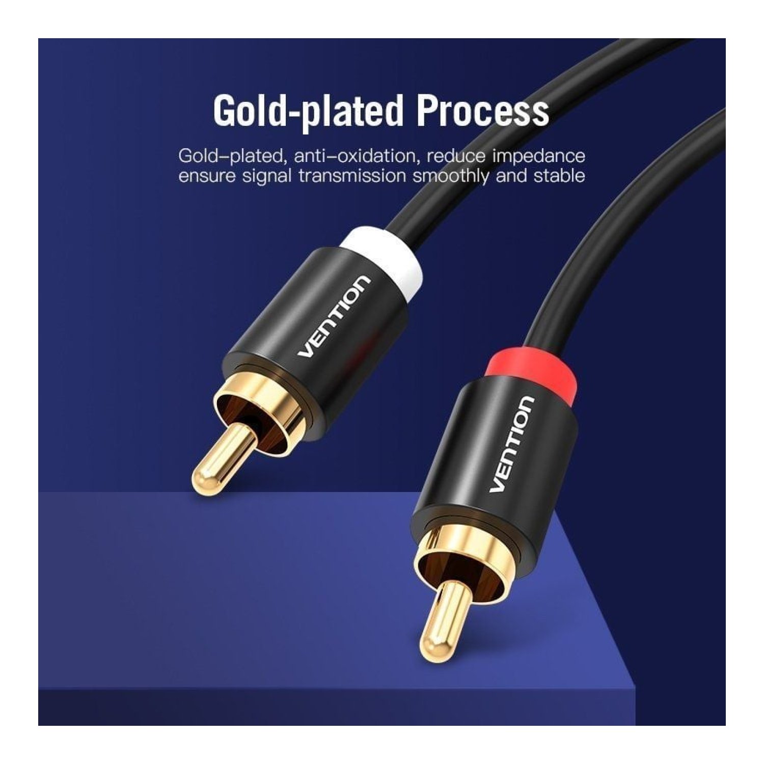 Vention Cable Estéreo · 2x RCA Macho · 3m · Negro