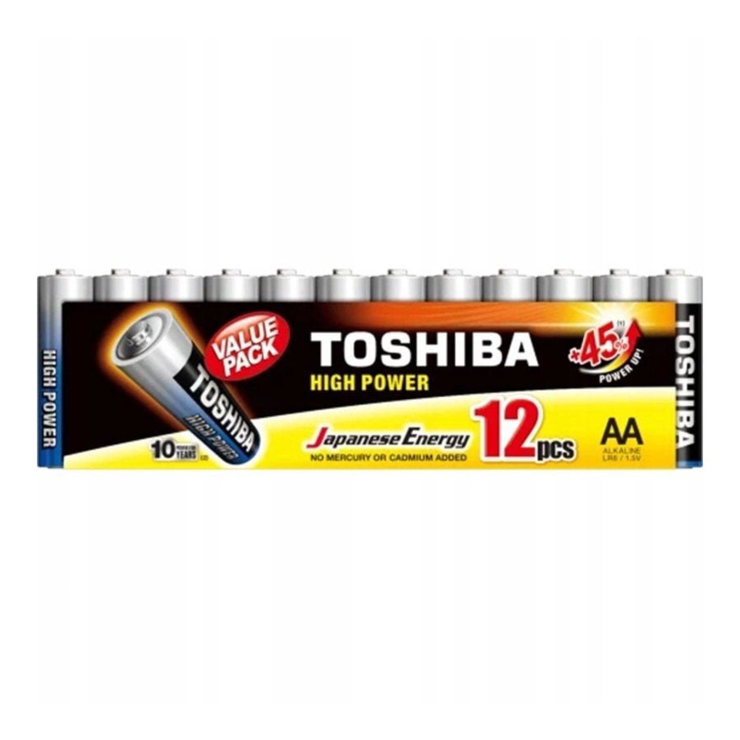 Toshiba High Power · 12 Pilas AA · 1,5V Alcalinas