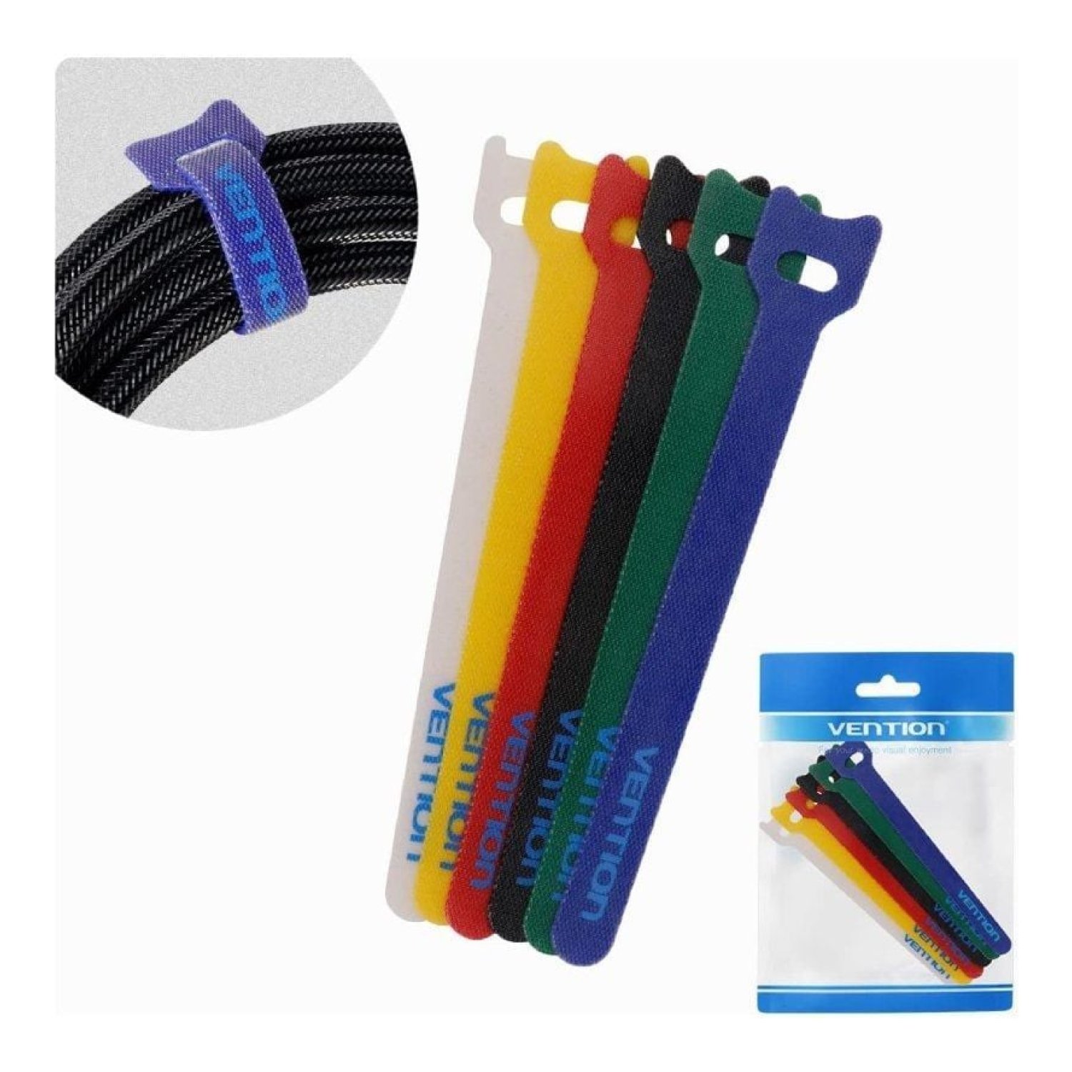 Vention · Organizador de Cables · 15cm · Pack de 6 Unidades