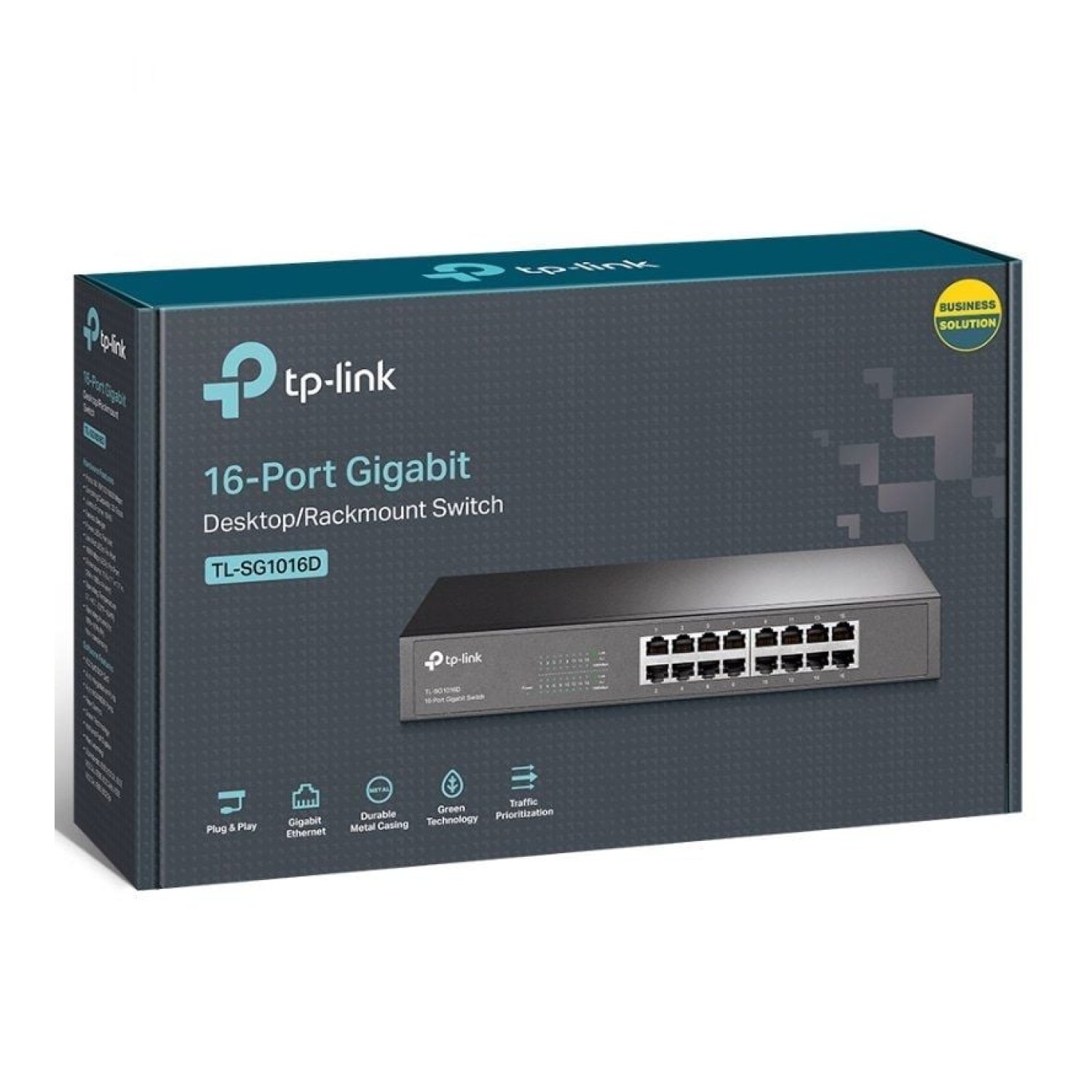 TP-Link TL-SG1016D · Switch 16 Puertos · Gigabit 10/100/1000 · RJ-45