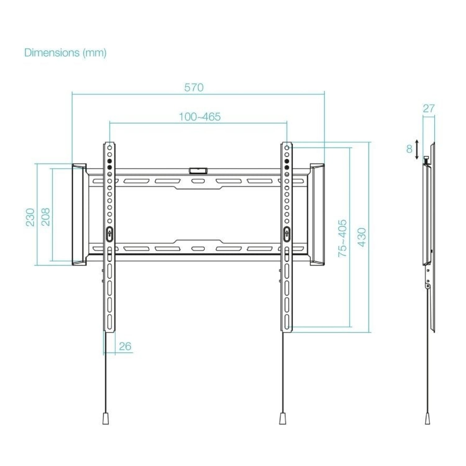 TooQ LP1073F-B · Soporte Pared Fijo TV · 32-70" · Hasta 75kg