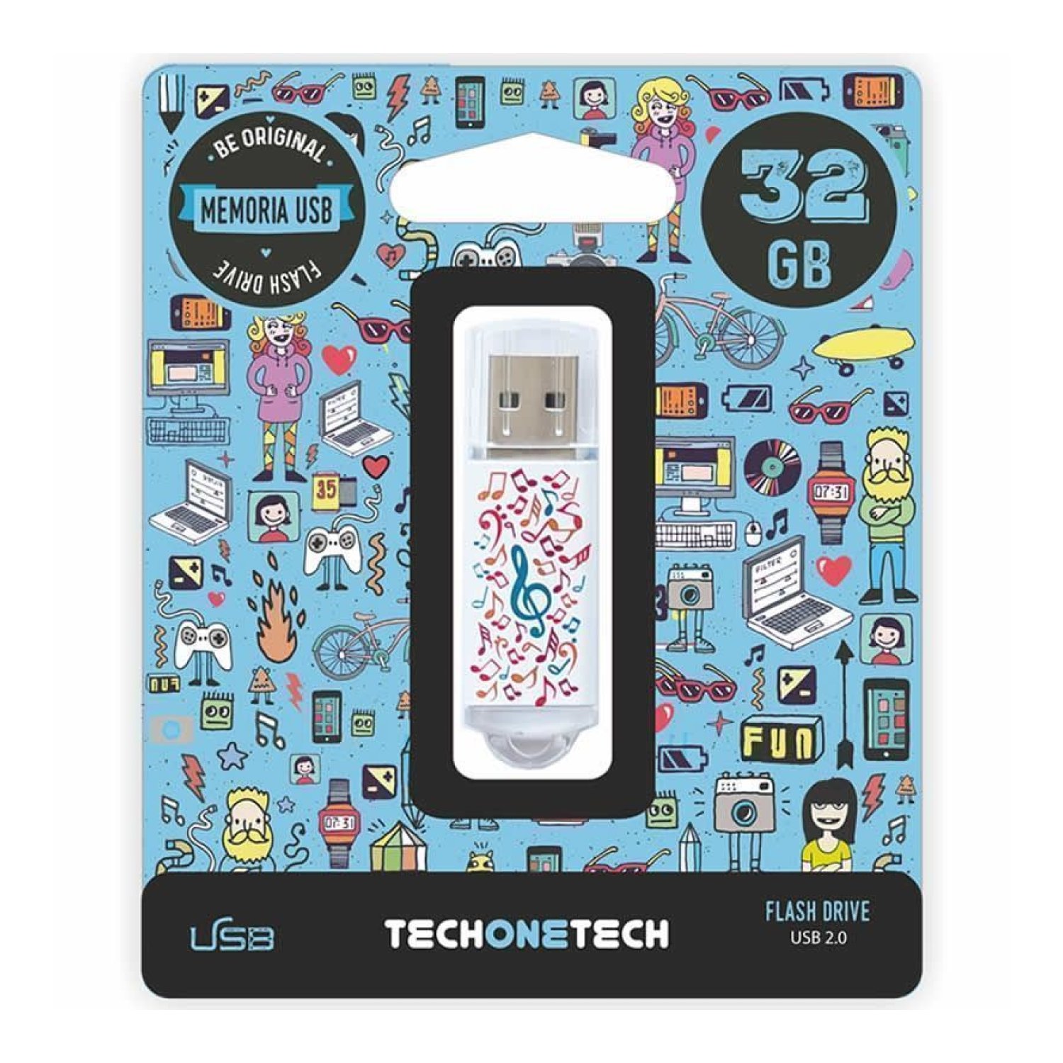 Tech One Tech · Pendrive 32GB · USB 2.0 · Music Dream