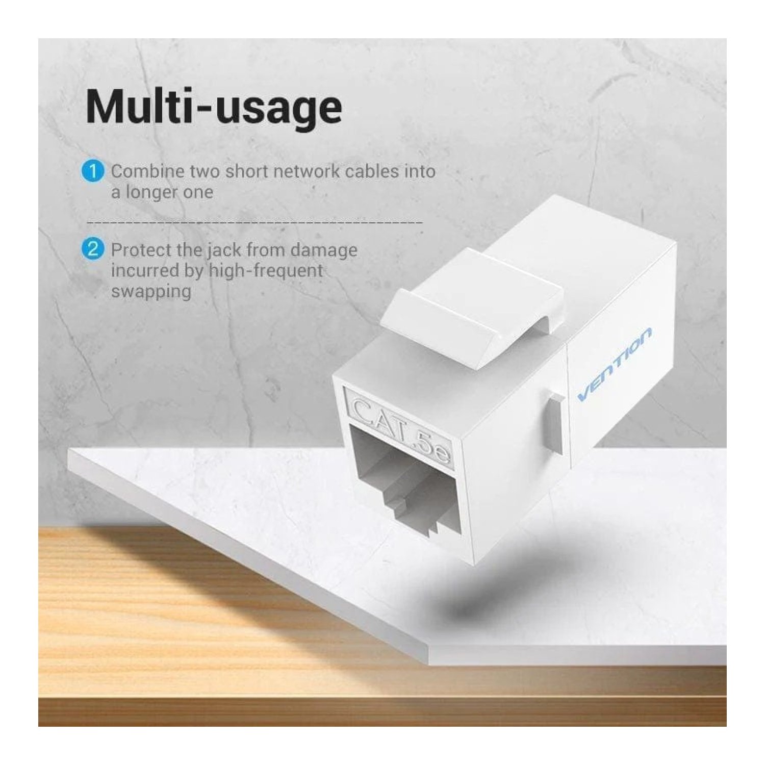 Vention Conector RJ45 Cat5e UTP · 10 Unidades · Blanco