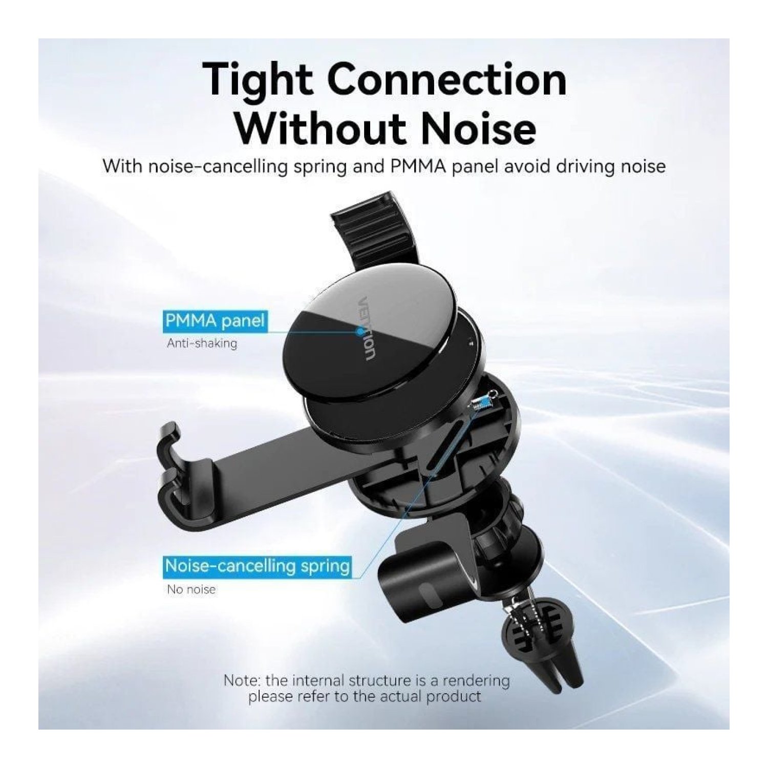 Vention · Soporte Smartphone para Coche · Negro · Agarre Ajustable